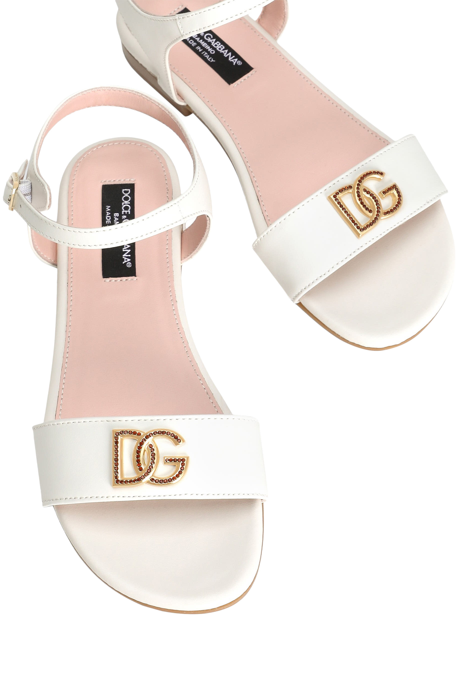 Kids DG Logo Calfskin Sandals