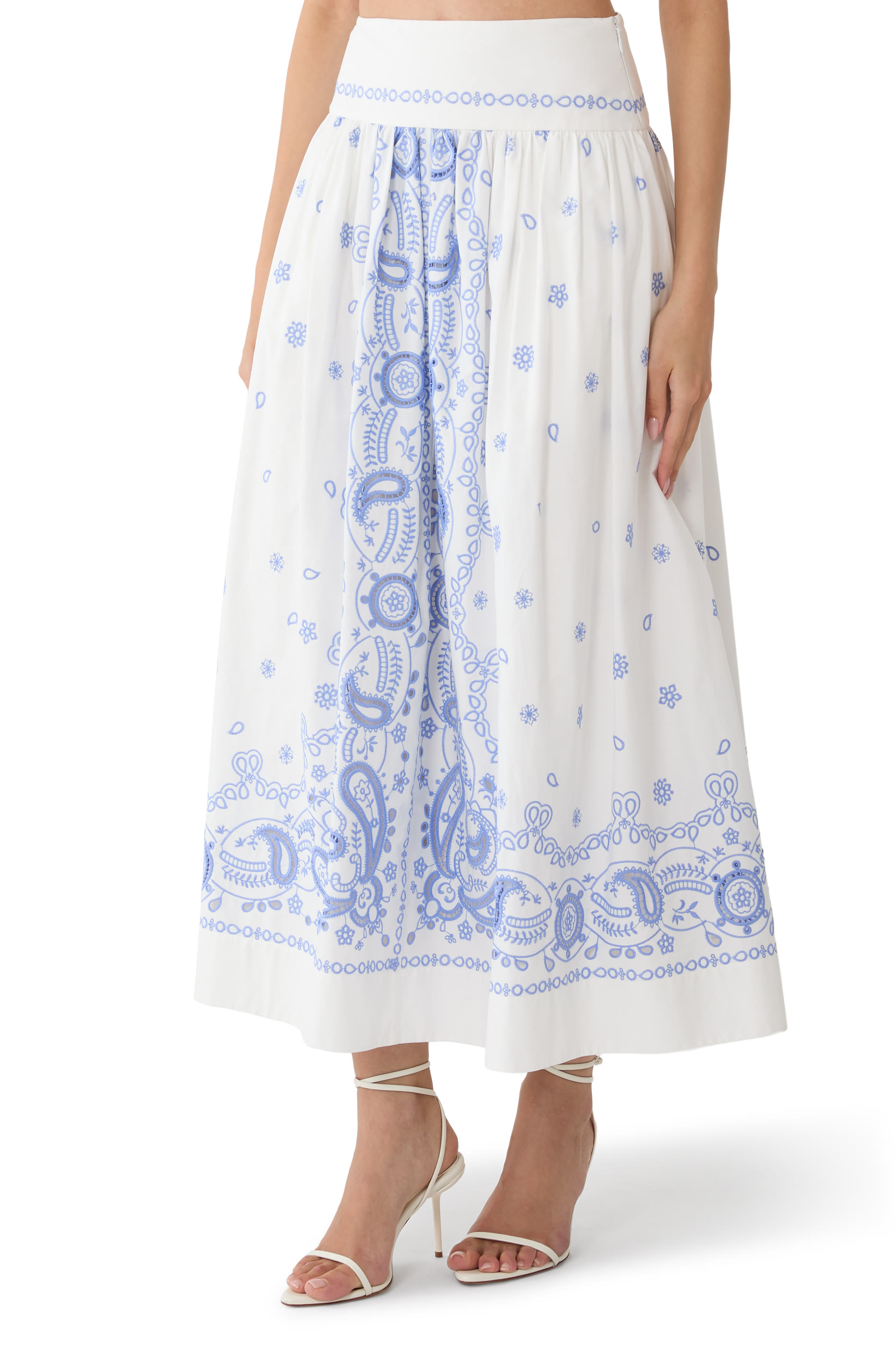 Embroidered Midi Skirt 