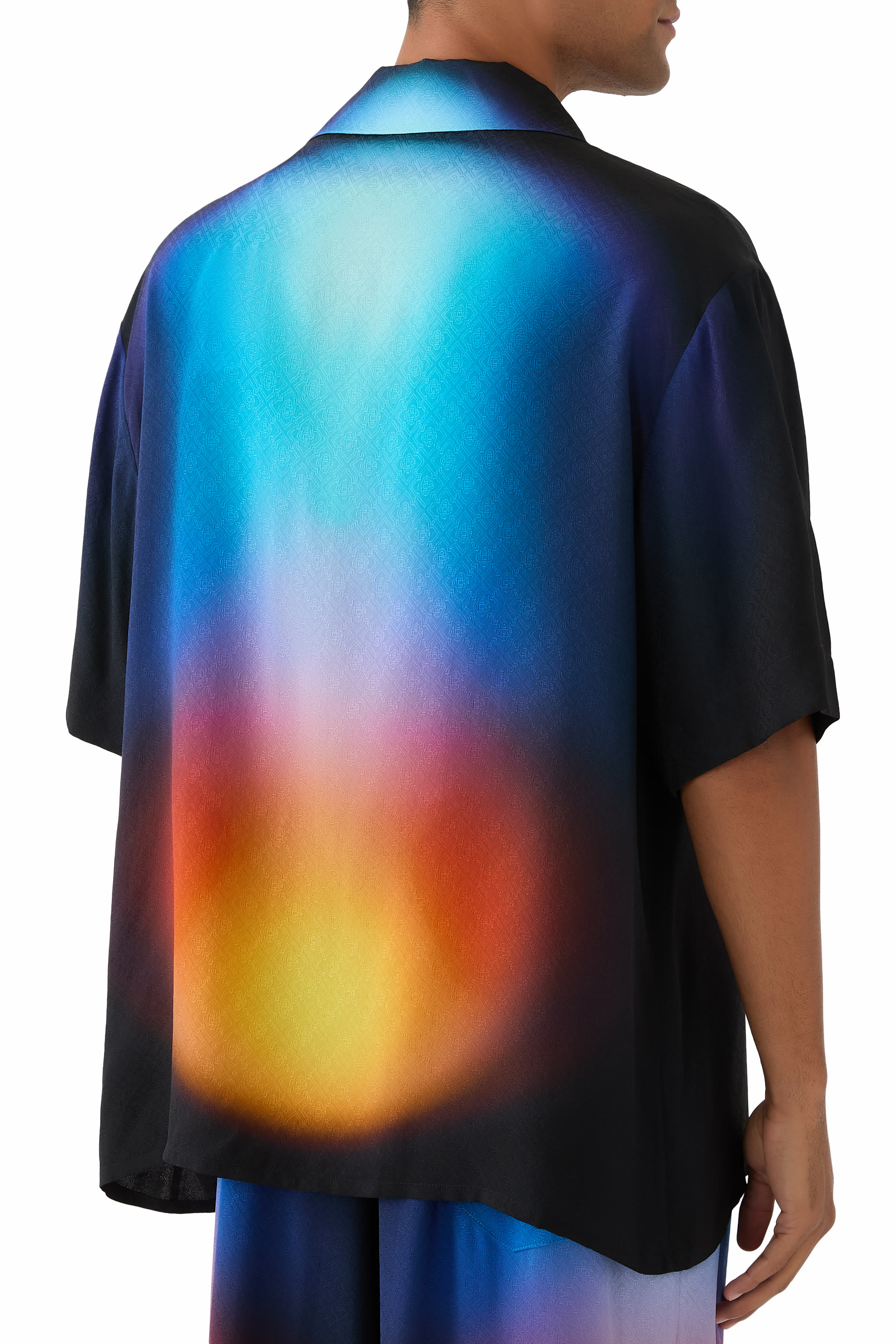Gradient Silk Short Sleeves Shirt