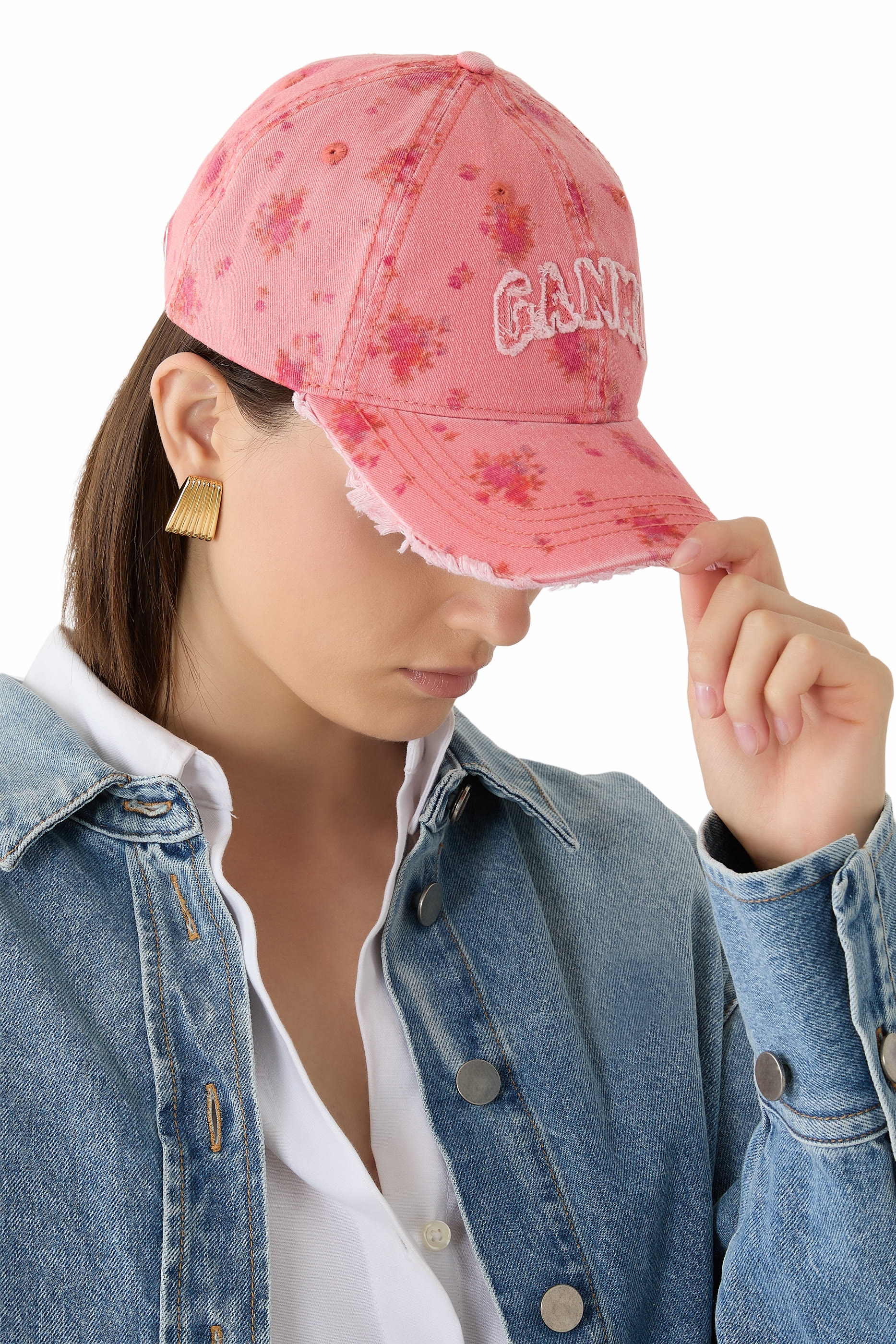 Washed Cotton Print Canvas Cap