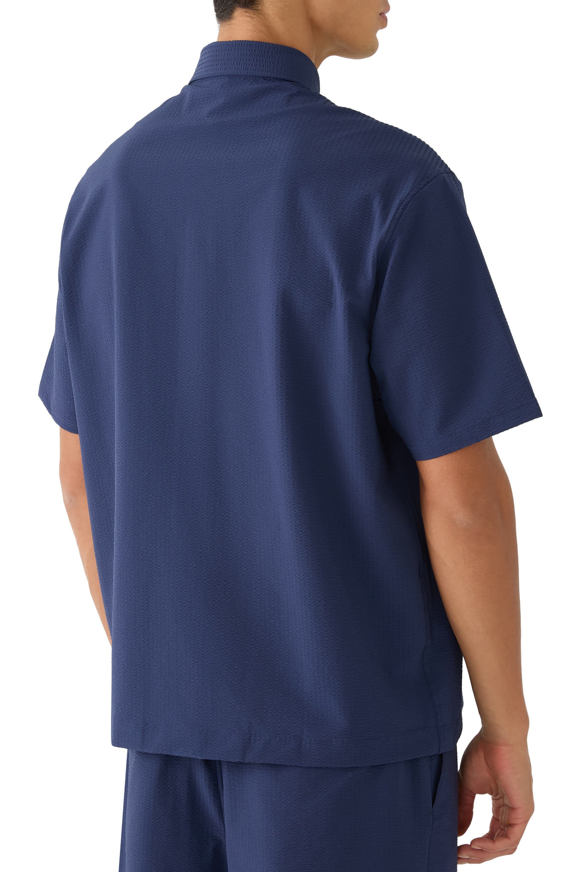 Logo Patch Seersucker Shirt