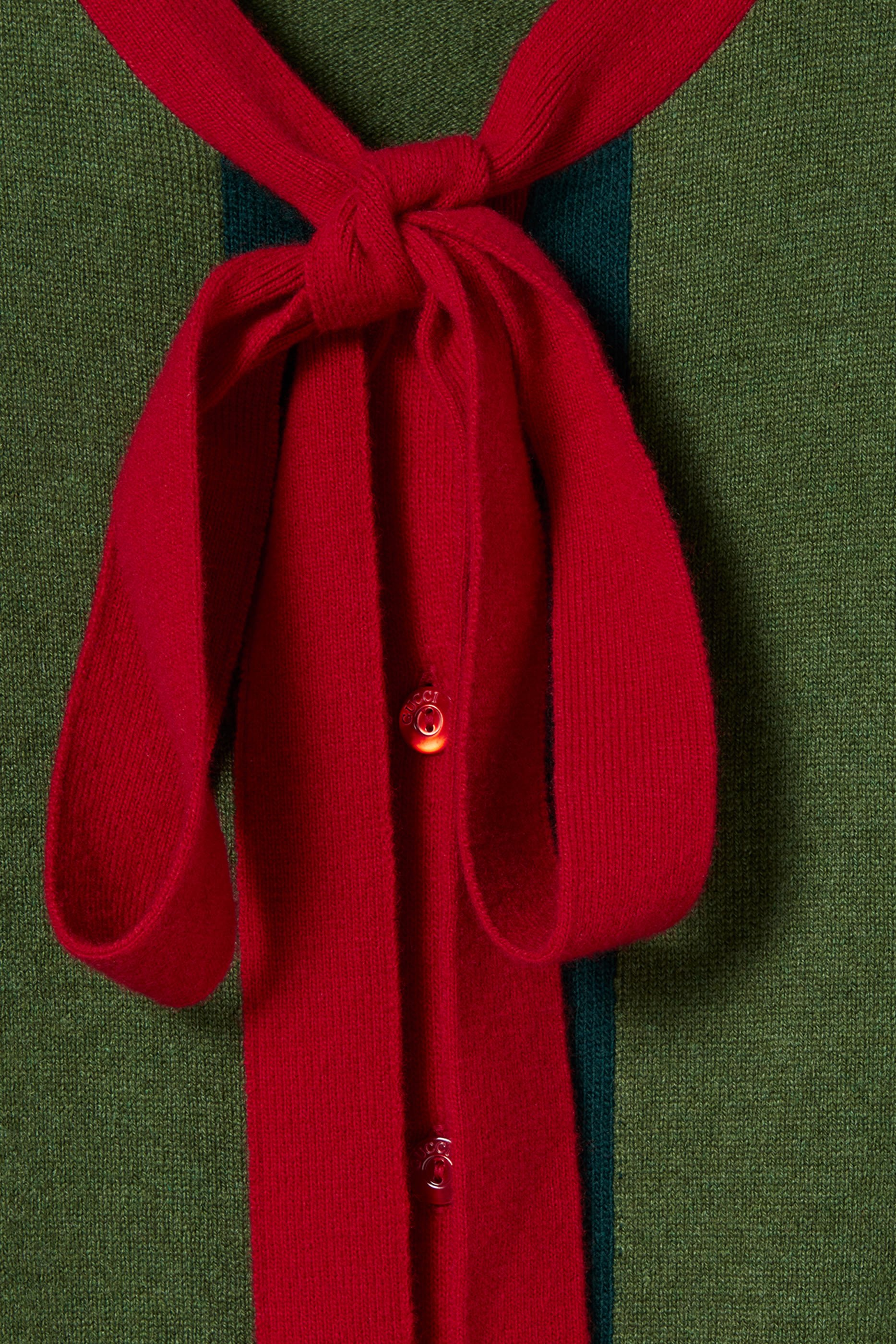  Knit Wool-Cashmere Cardigan with Web 