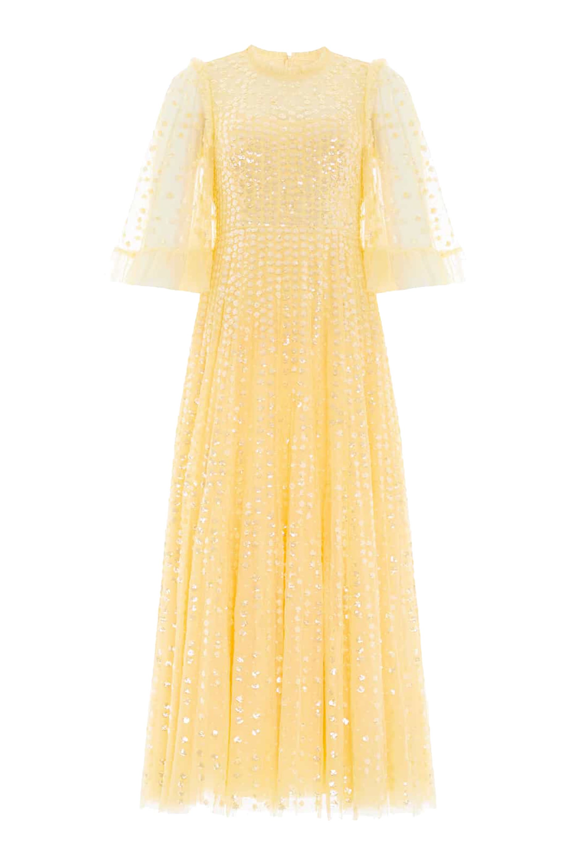 Raindrop Short Sleeve Ankle Gown