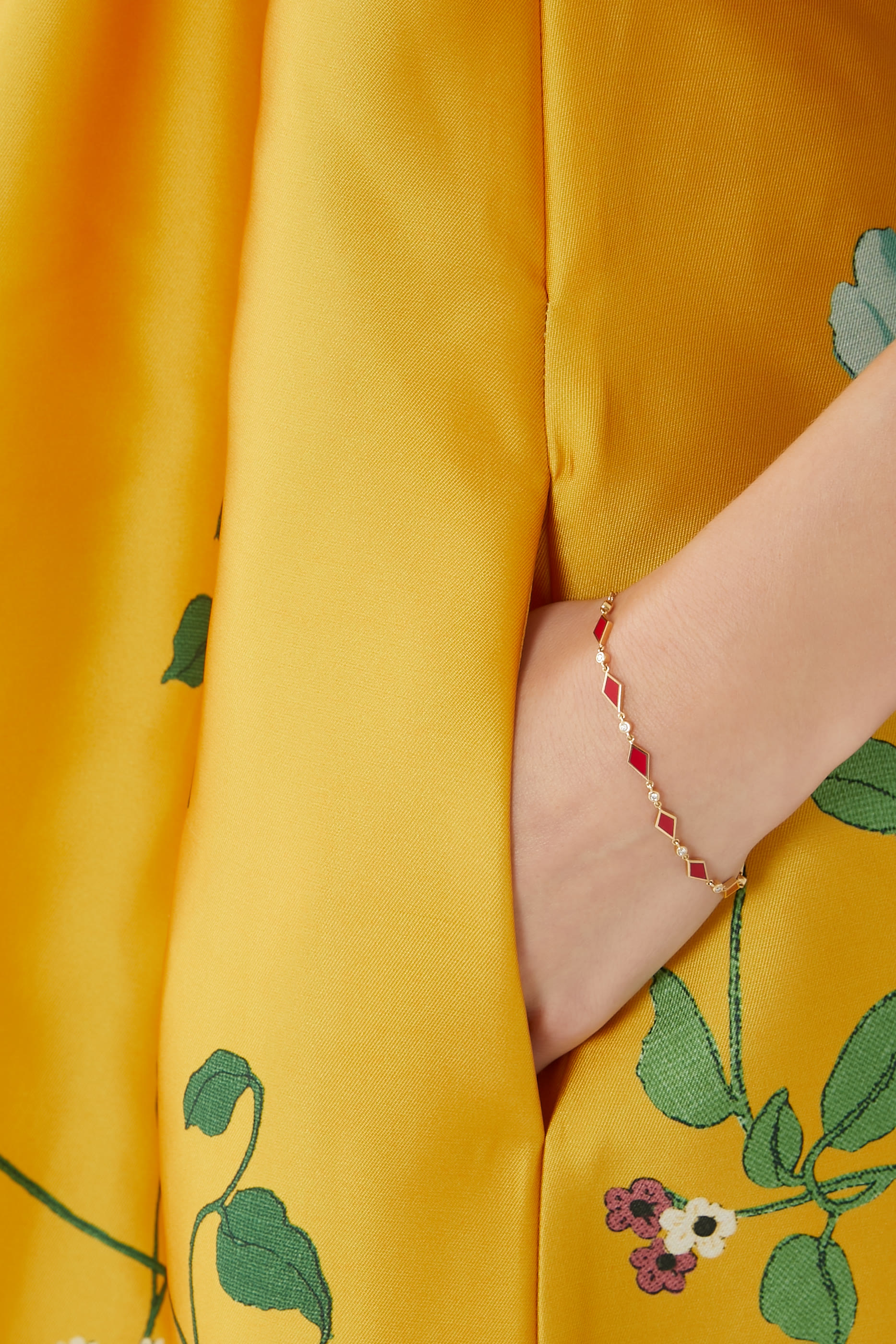 Mosaic Bracelet, 18k Yellow Gold & Diamonds