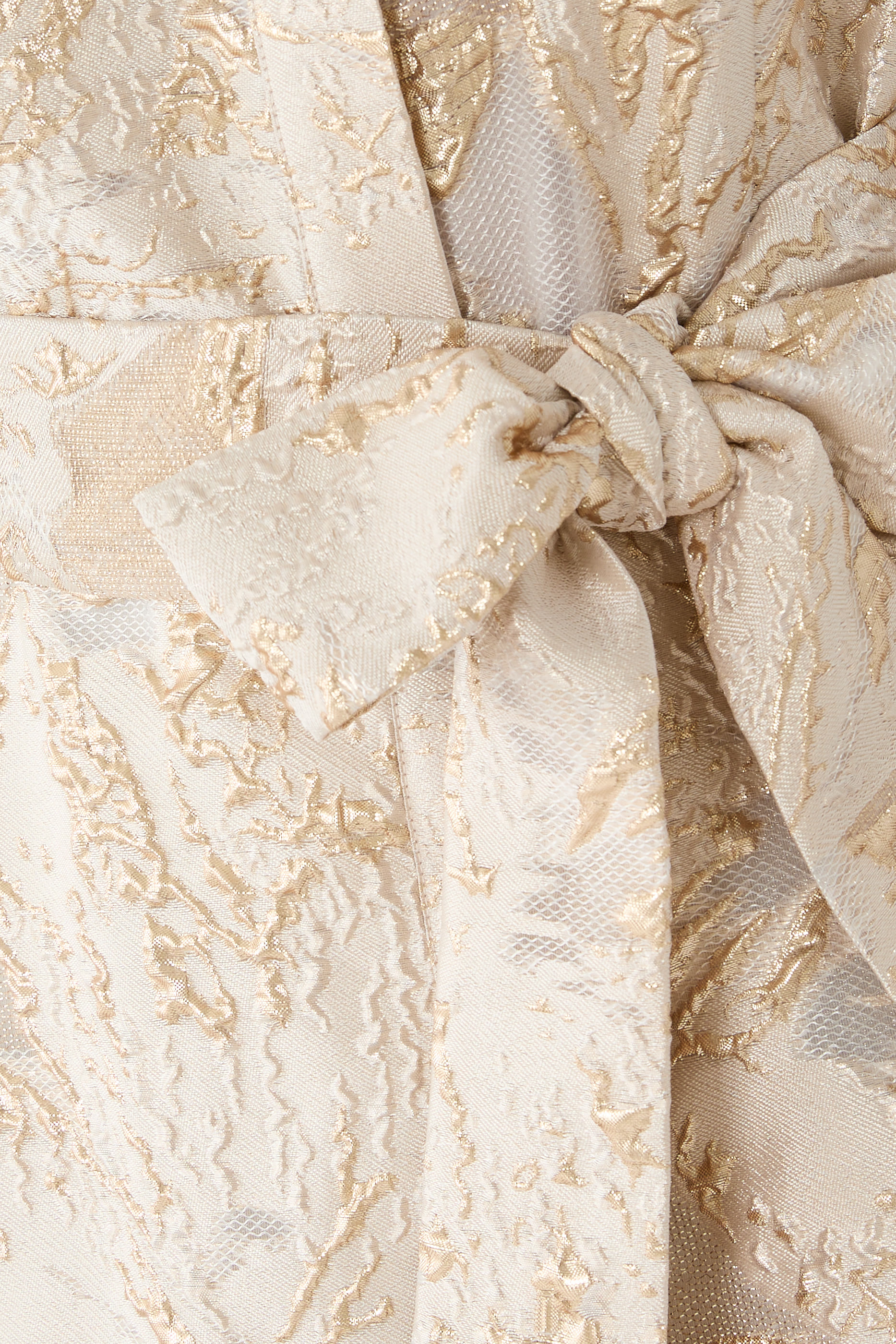 Metallic Burn Out Jacquard Shirt Waist Gown