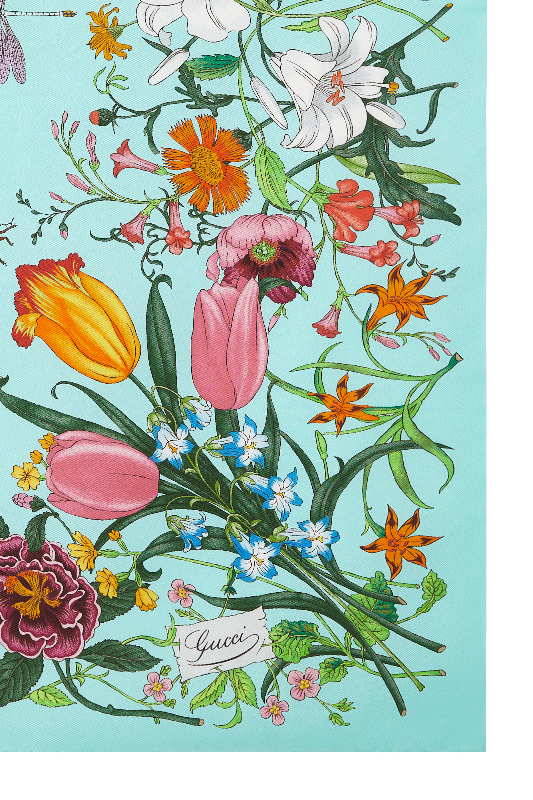 Flora Print Silk Scarf