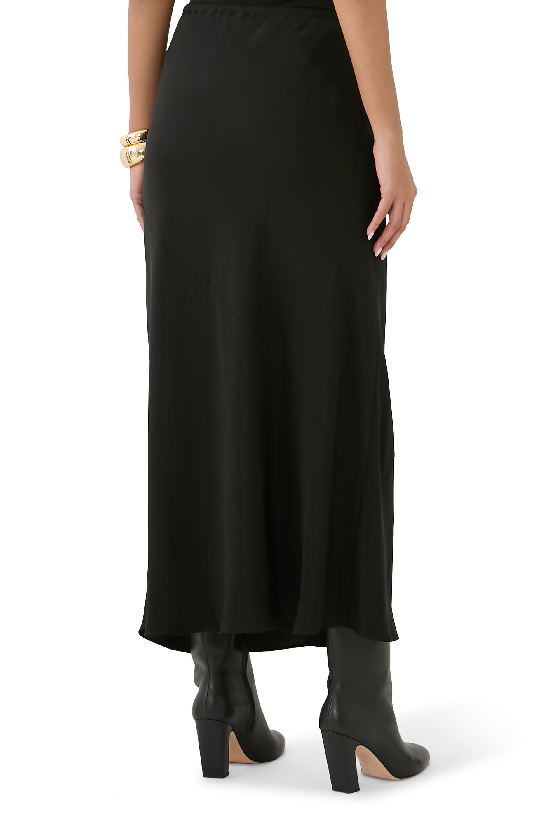 Silk Double Crepe Bias Skirt