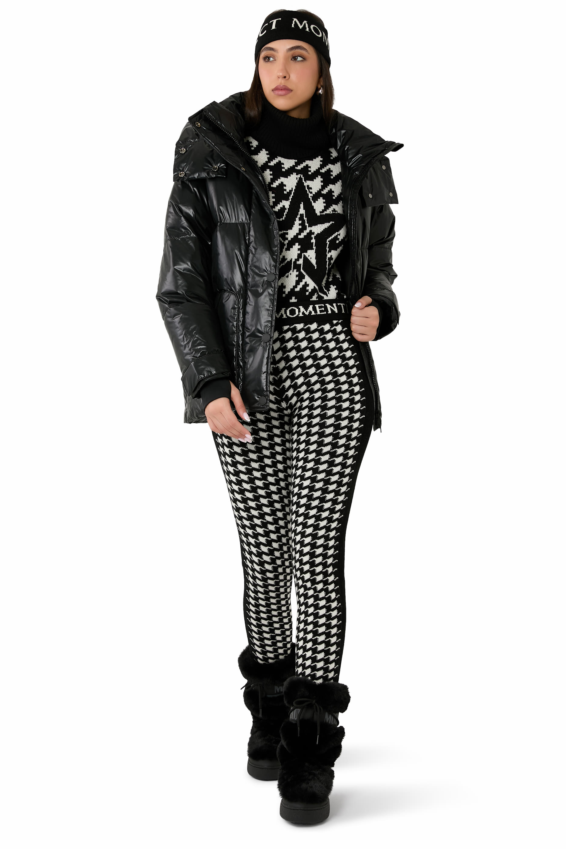 Houndstooth Merino Wool Leggings 