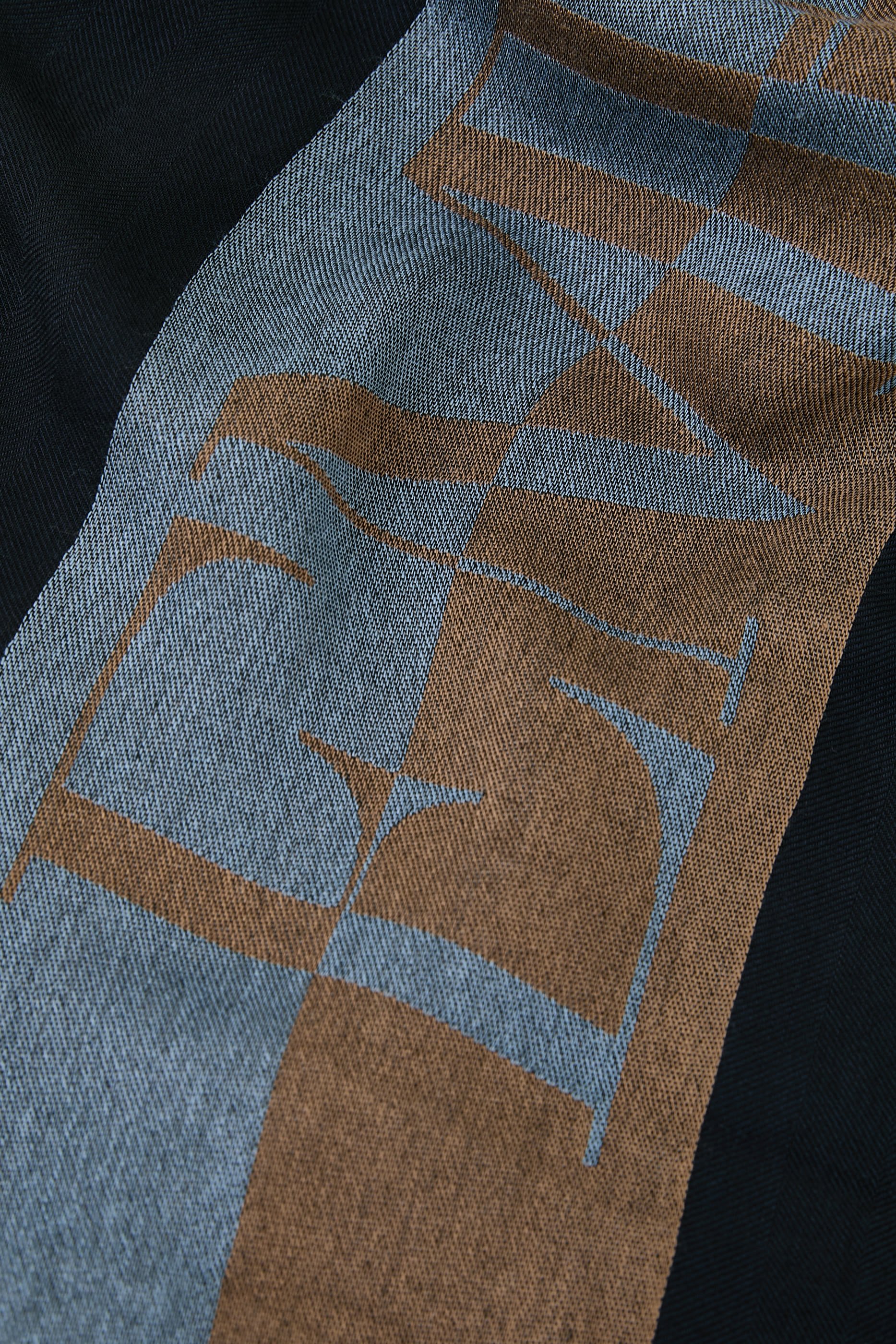 Two-Tone Oversized Logo Scarf