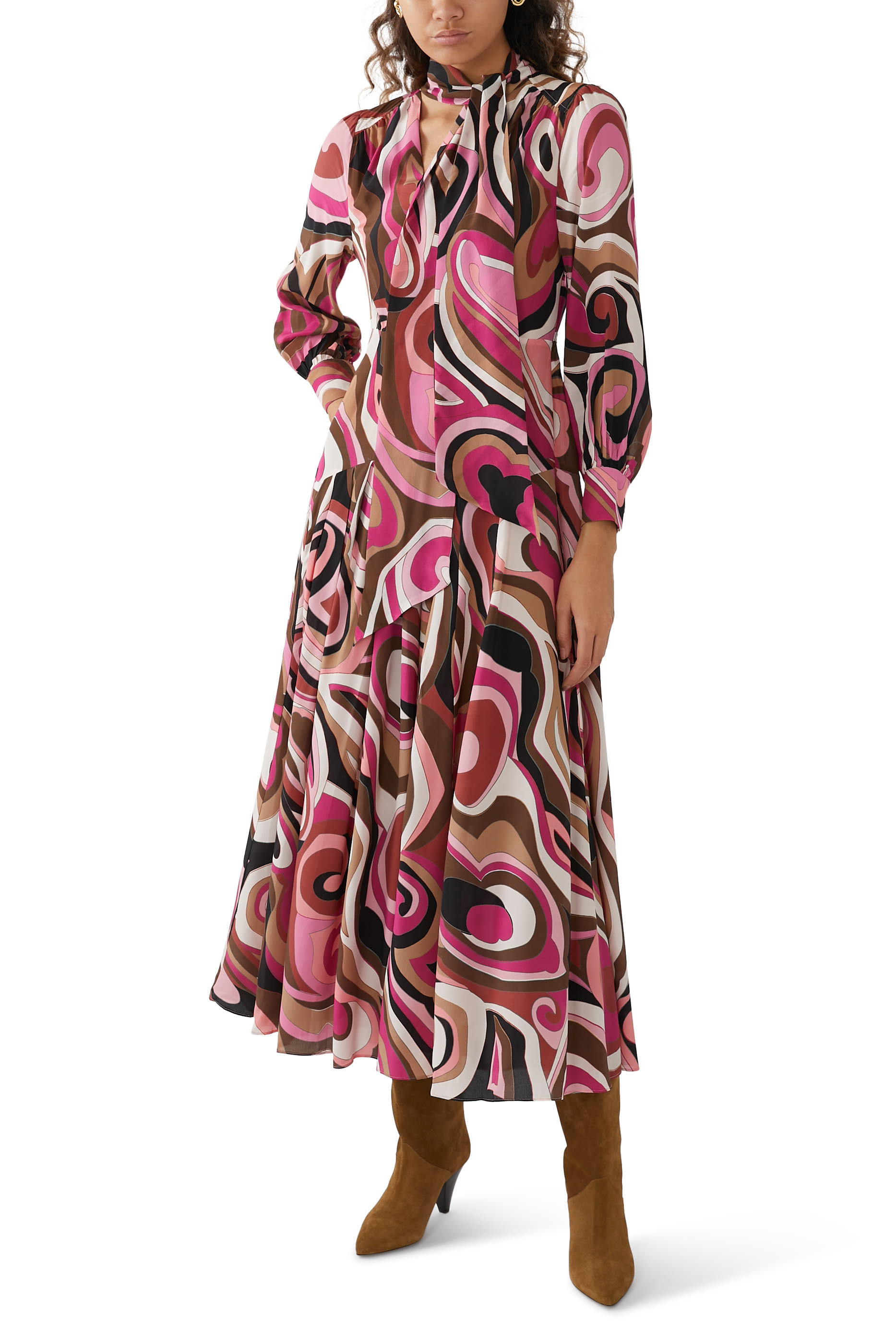 Marigold Silk Midi Dress 