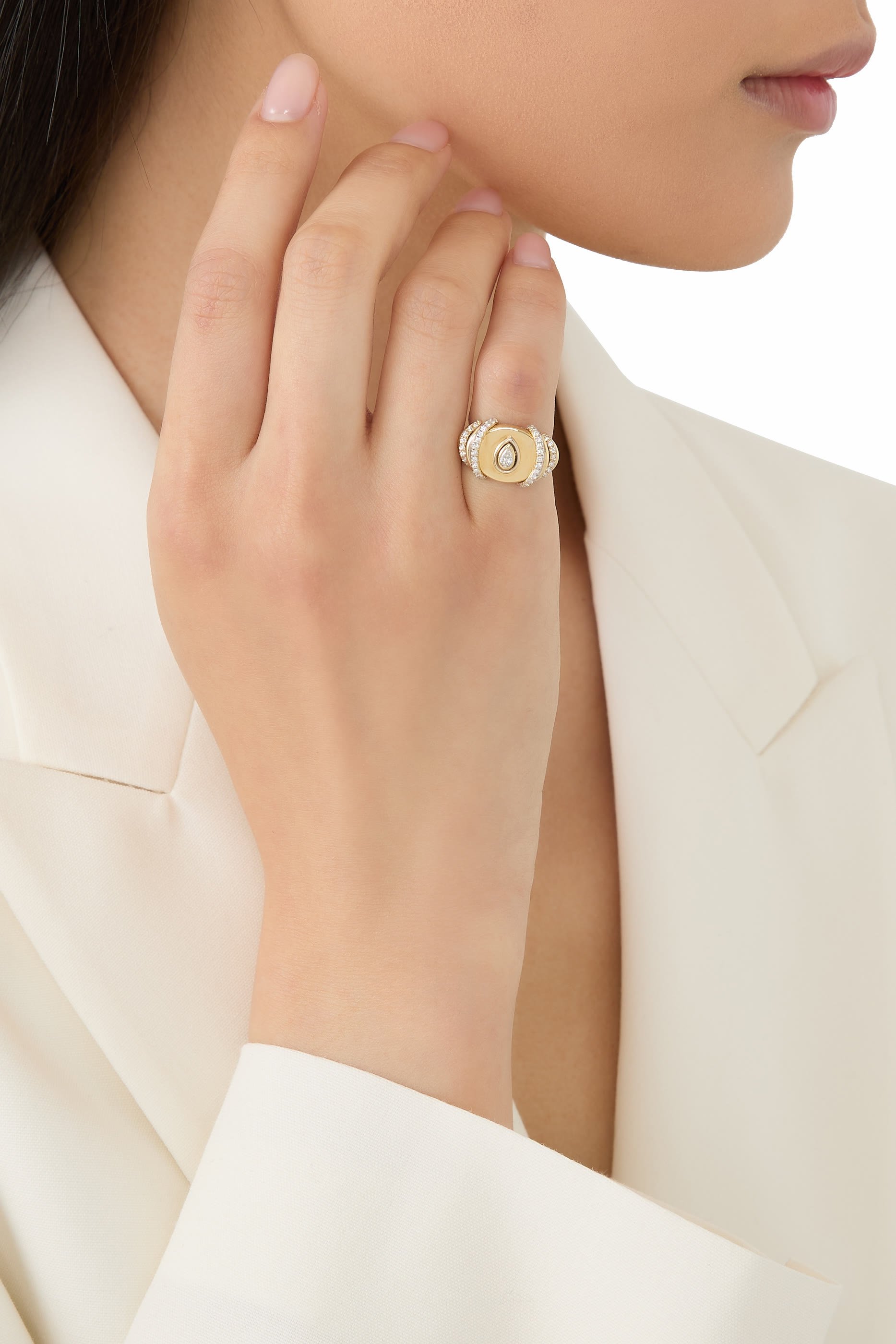 N*93 Sailor Moon Pinky Ring, 18k Yellow Gold & Diamonds