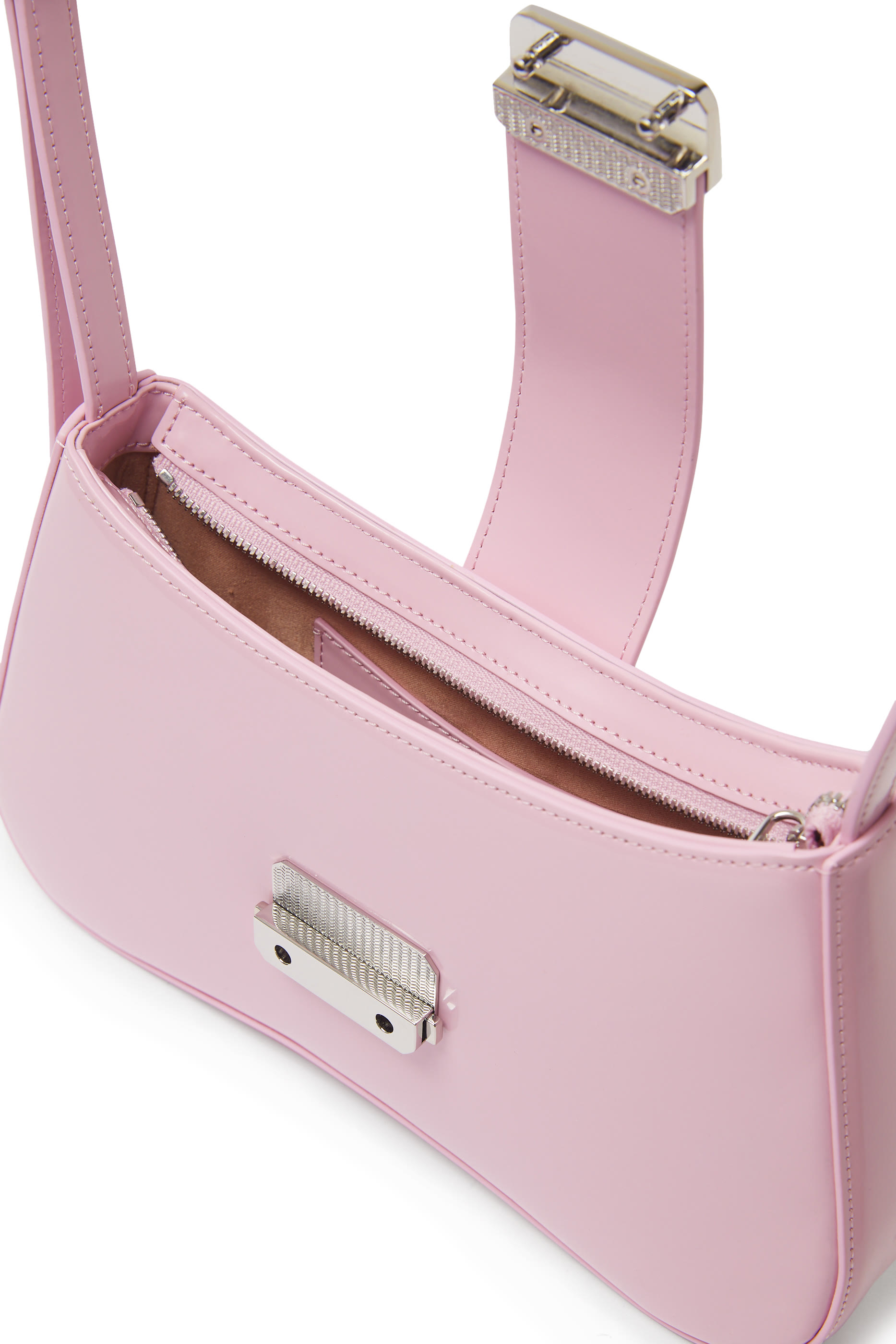 Hobo Shoulder Bag with Logo Buckle