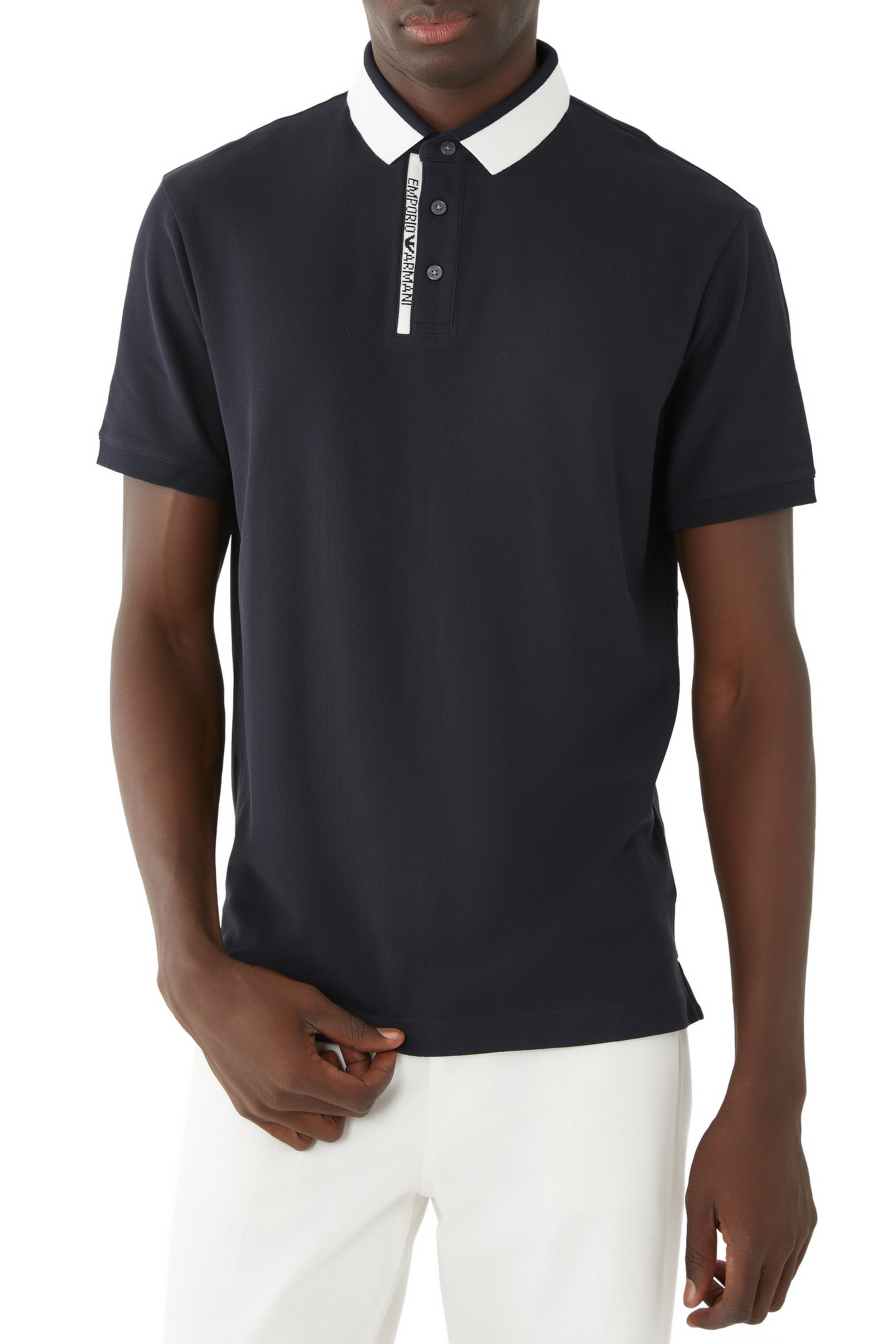 Jersey Polo Shirt with Placed Logo