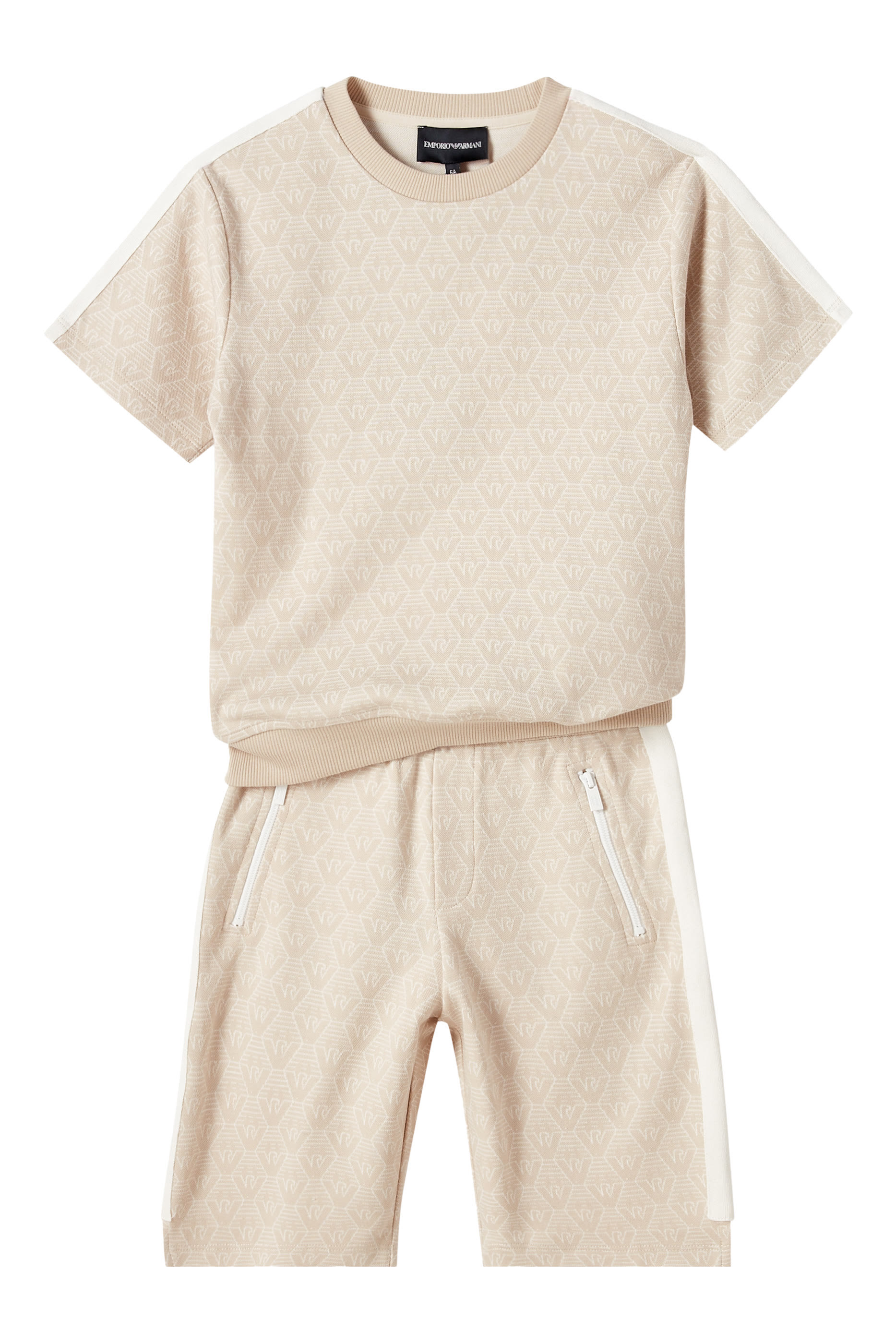 Kids All-Over Eagle Logo Jacquard Jersey T-Shirt