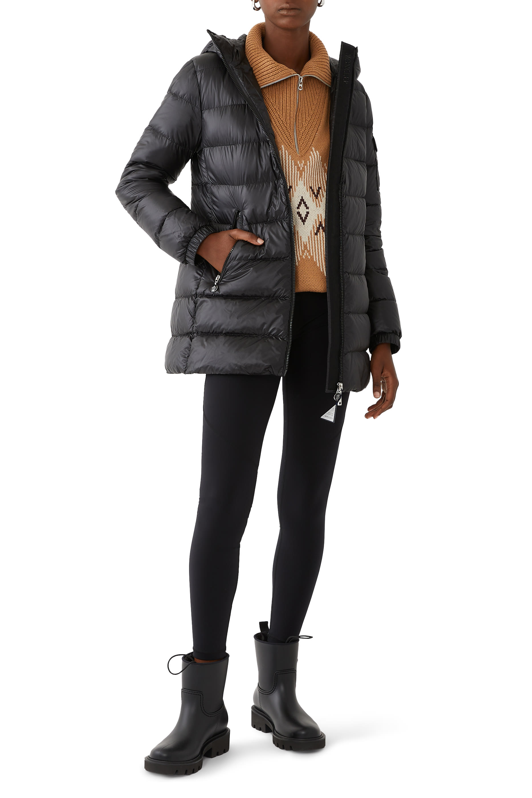 Glements Hooded Mid-Length Down Jacket