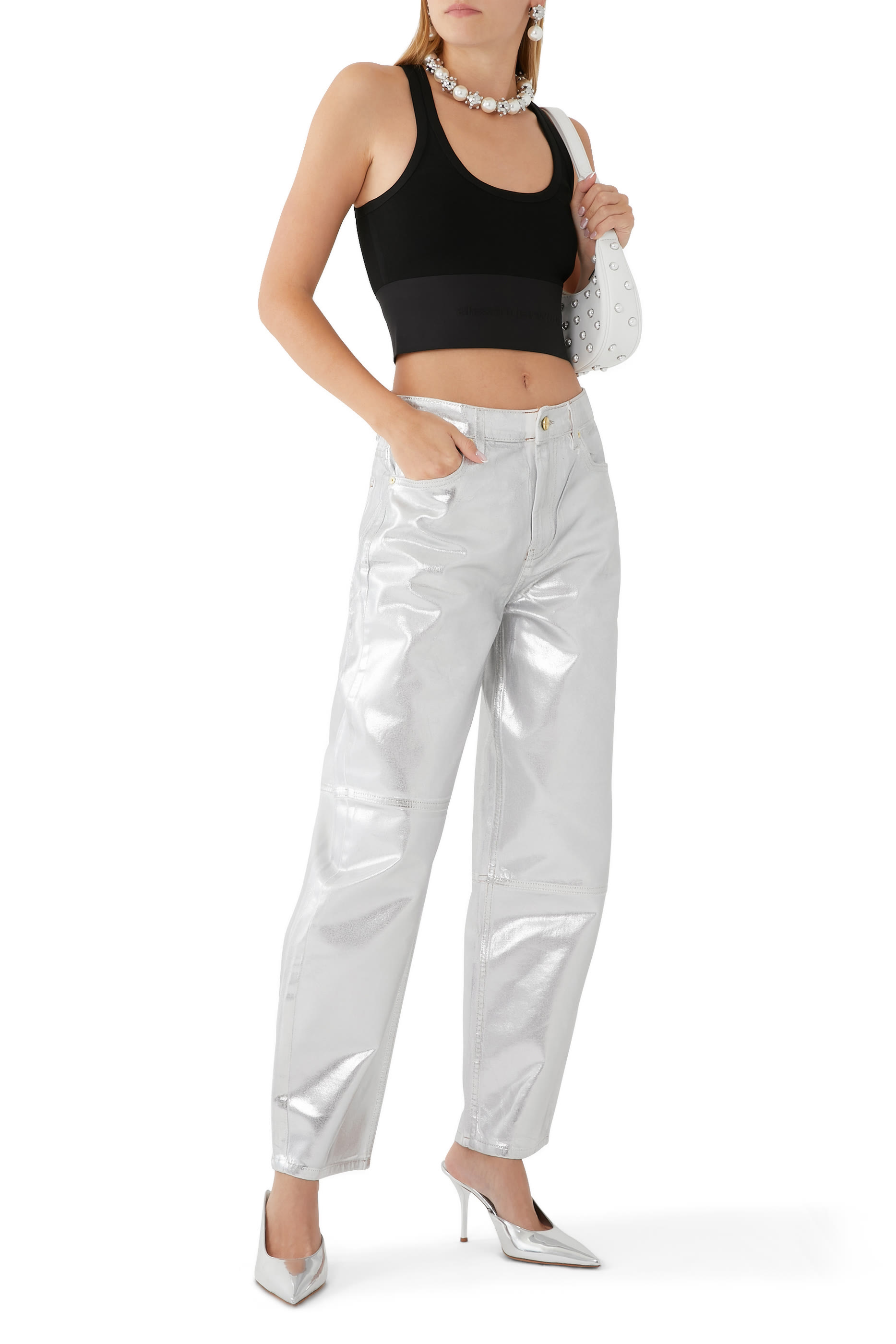 Logo Elastic Scoopneck Bra Top