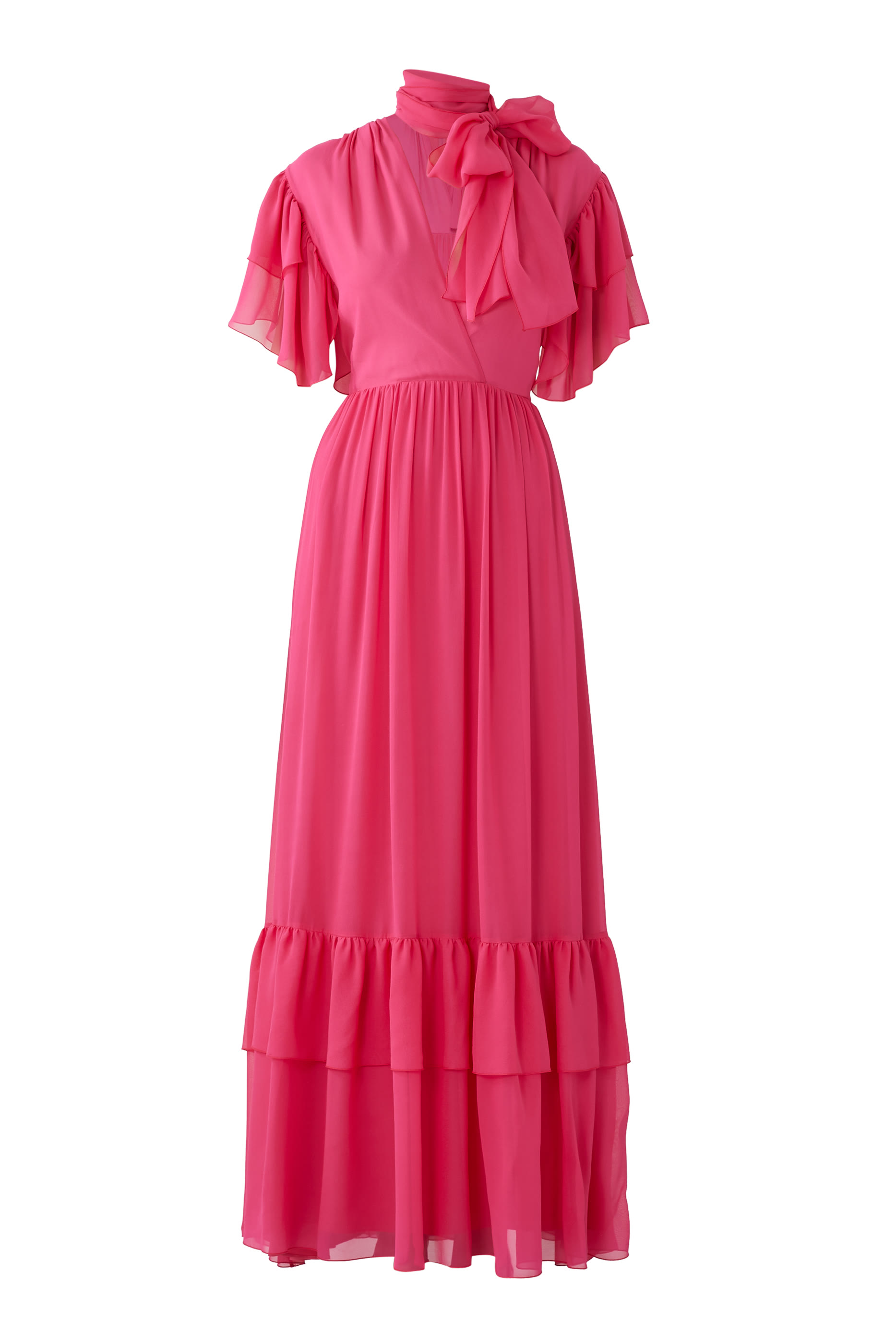 Ruffle Silk Georgette Dress