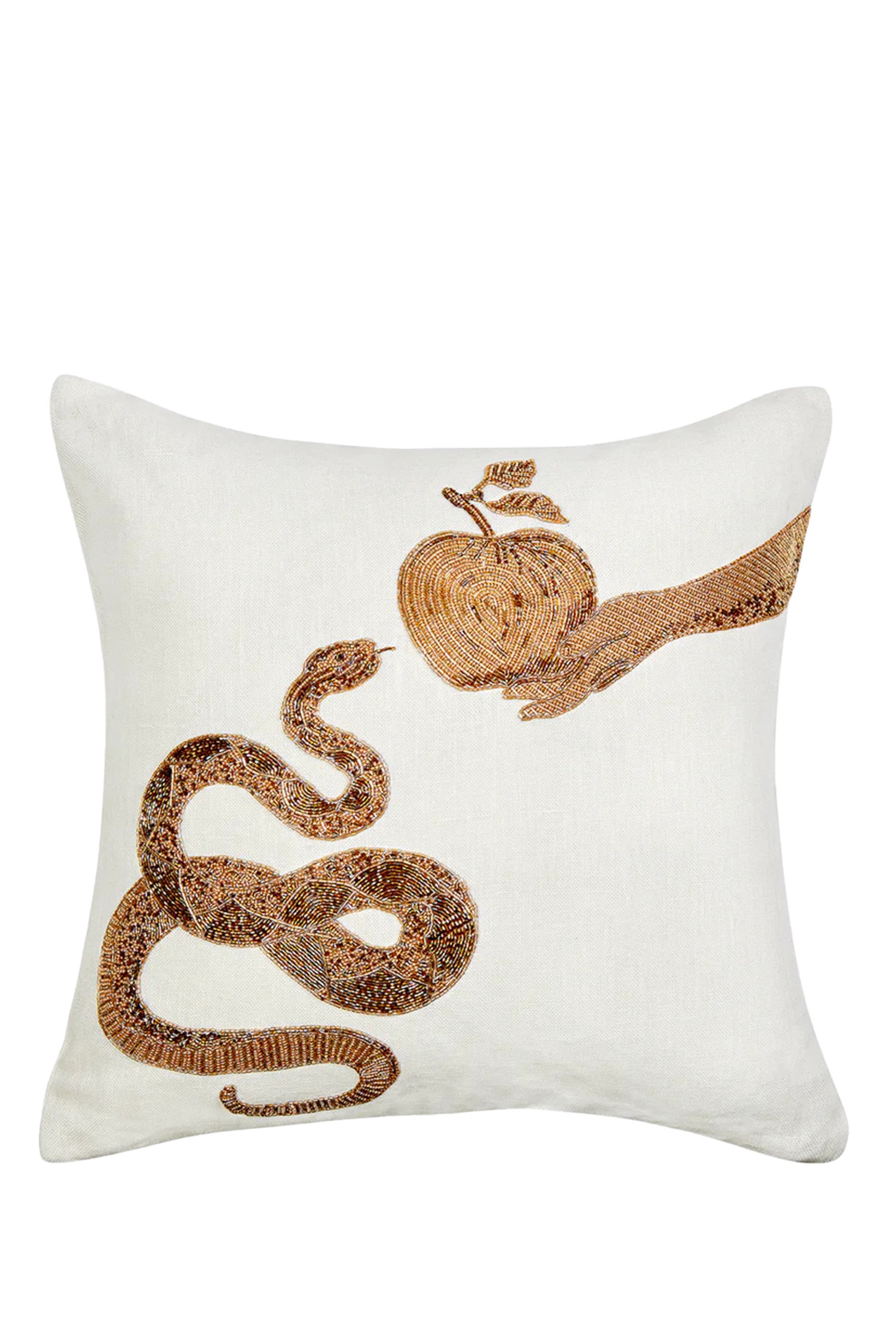 Muse Snake & Apple Throw Pillow