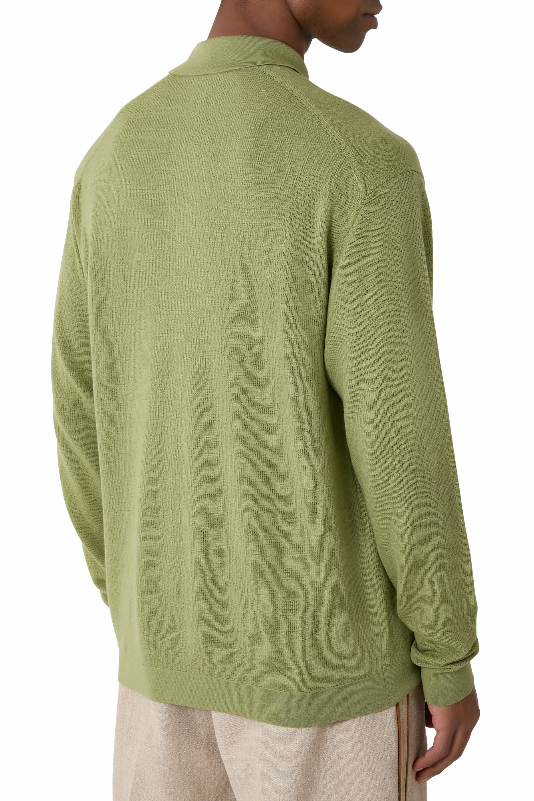 Button-Up Lightweight Knit Polo