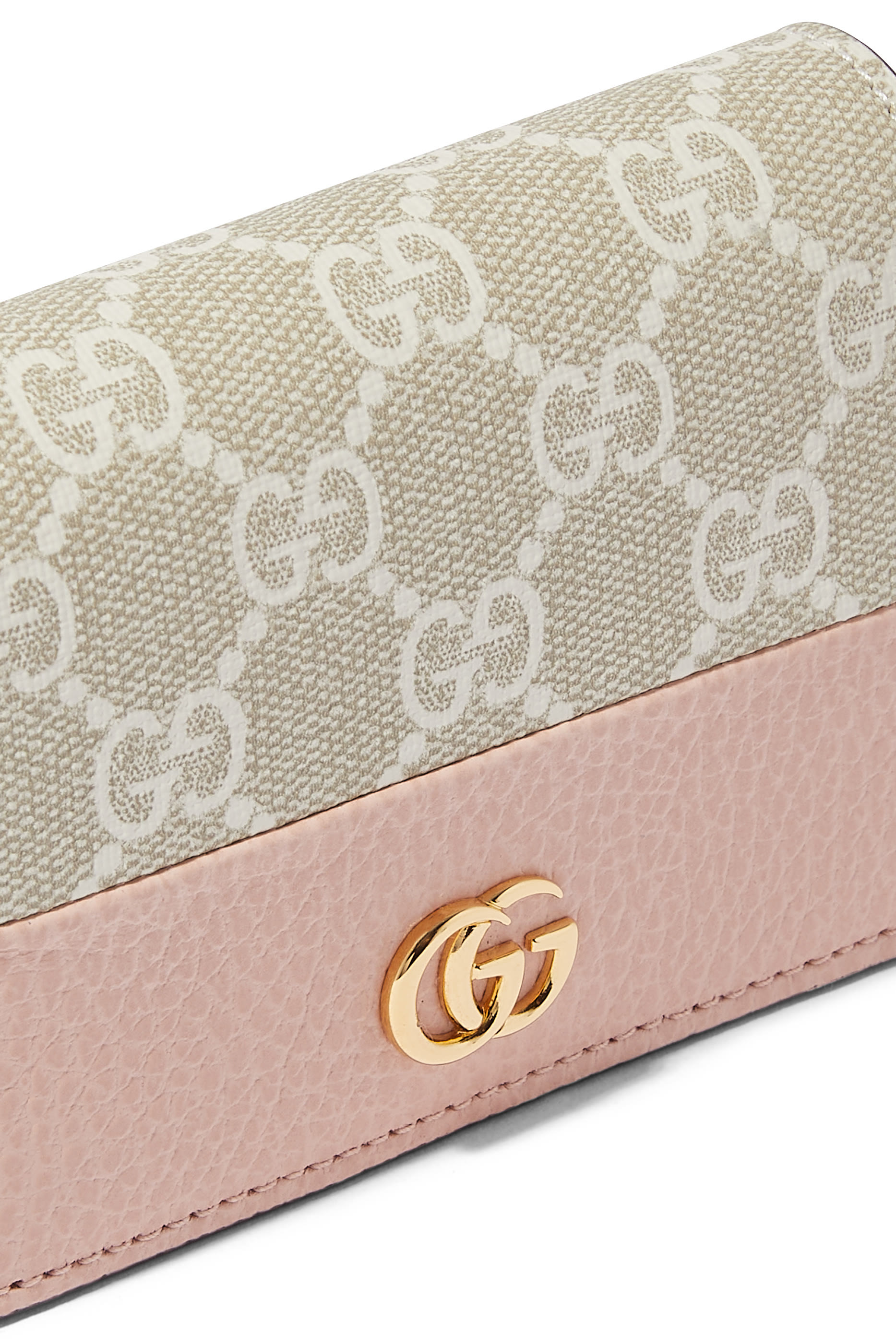 GG Supreme Canvas & Leather Card Case