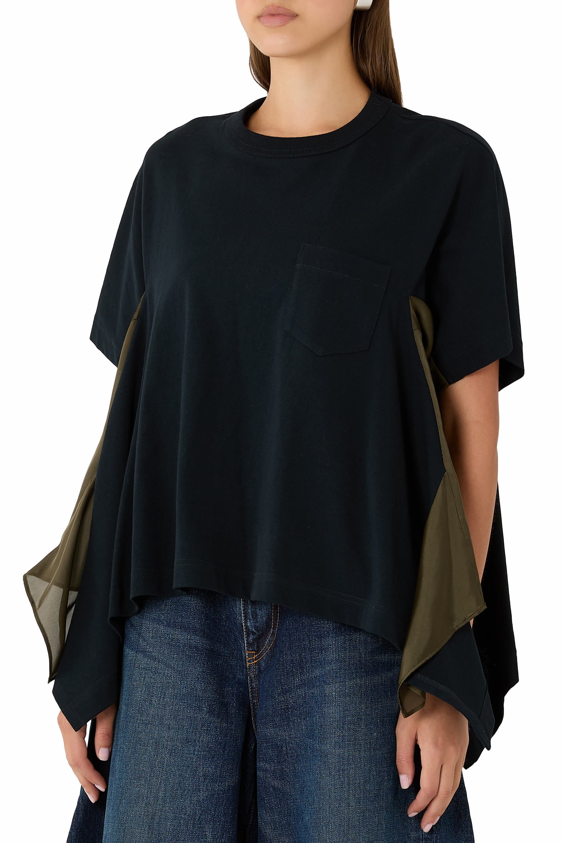 Satin x Cotton Jersey T-shirt