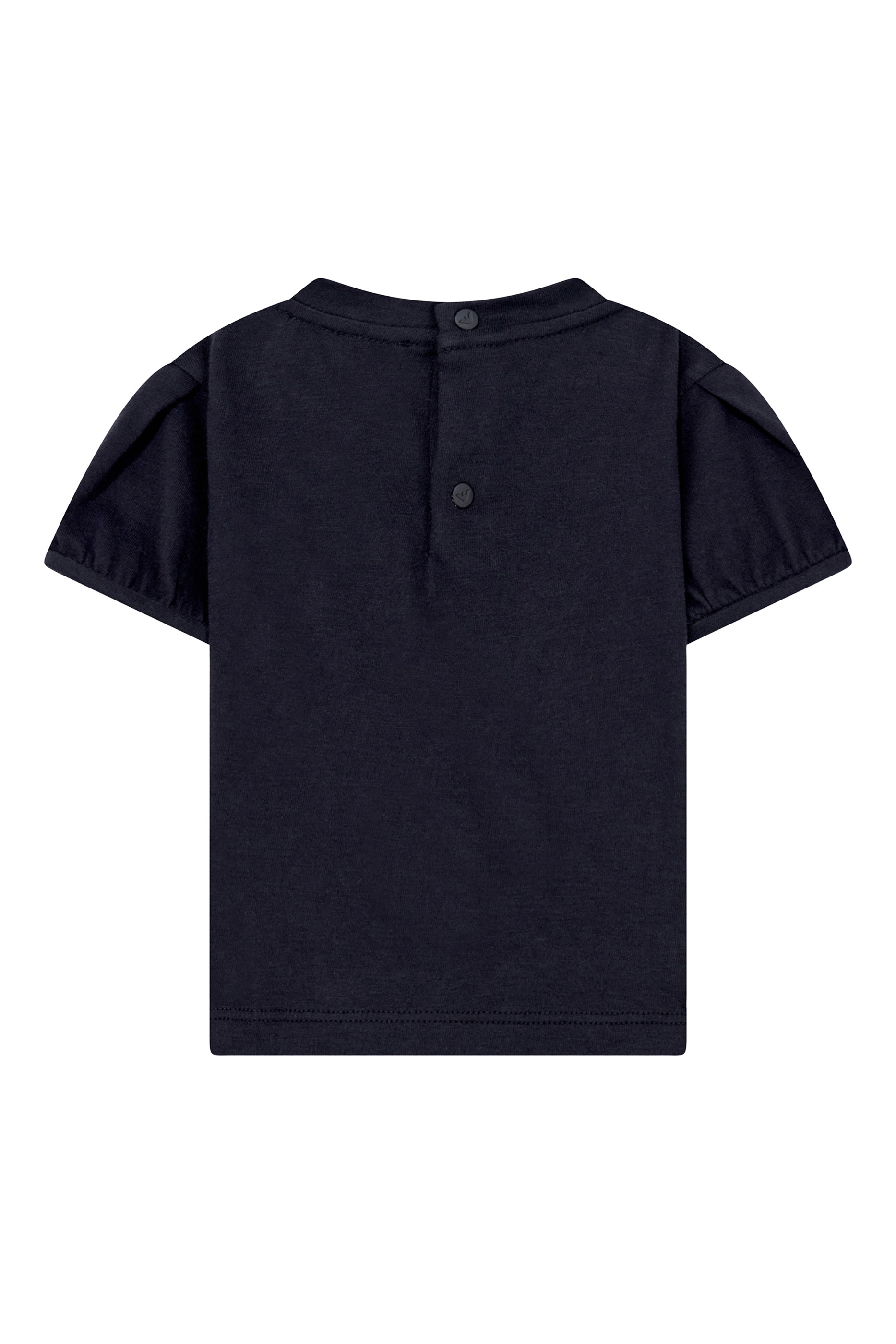 Kids Embroidered Logo and Back Button T-Shirt