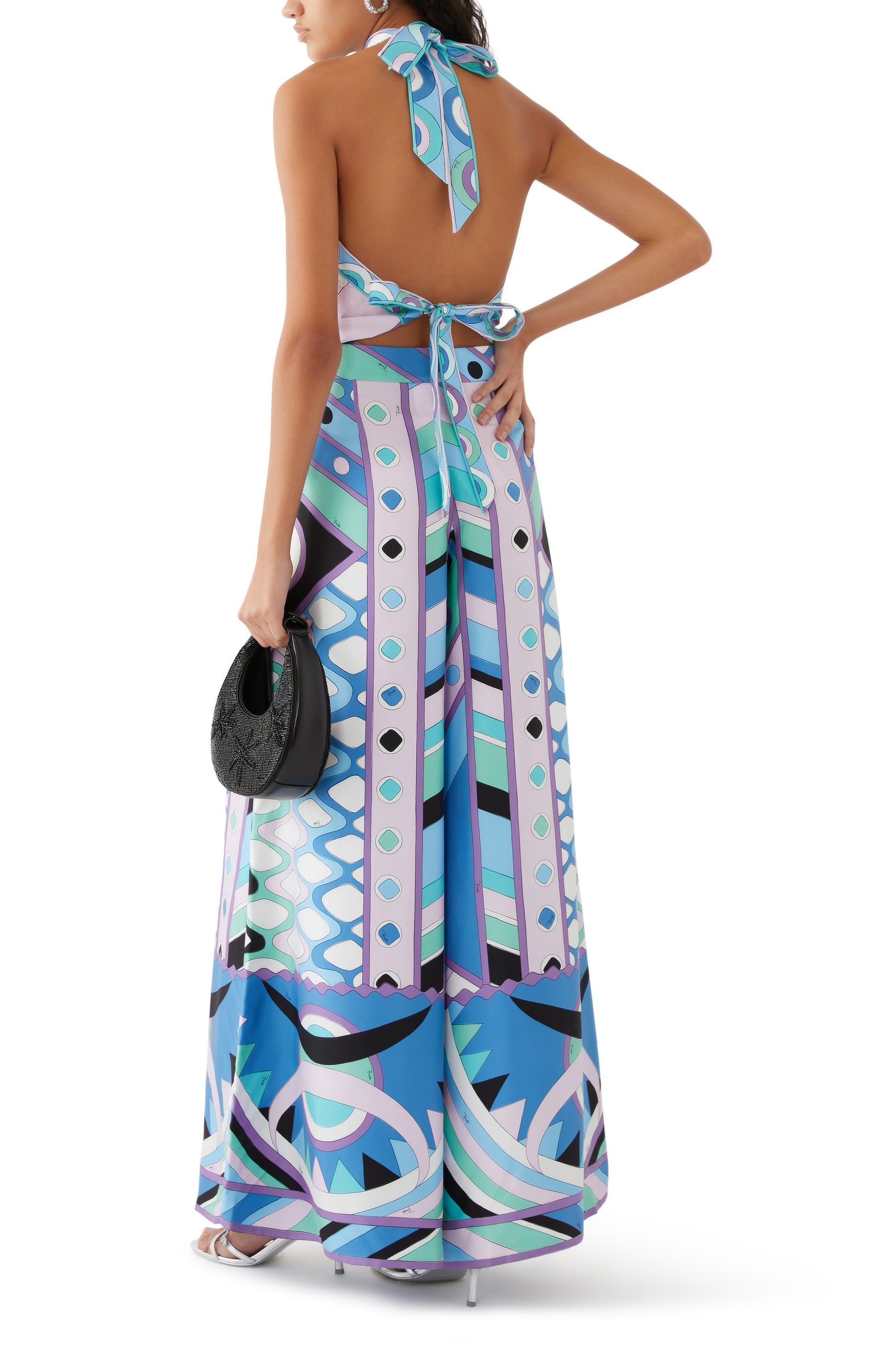 Pesci-Print Silk-Twill Top