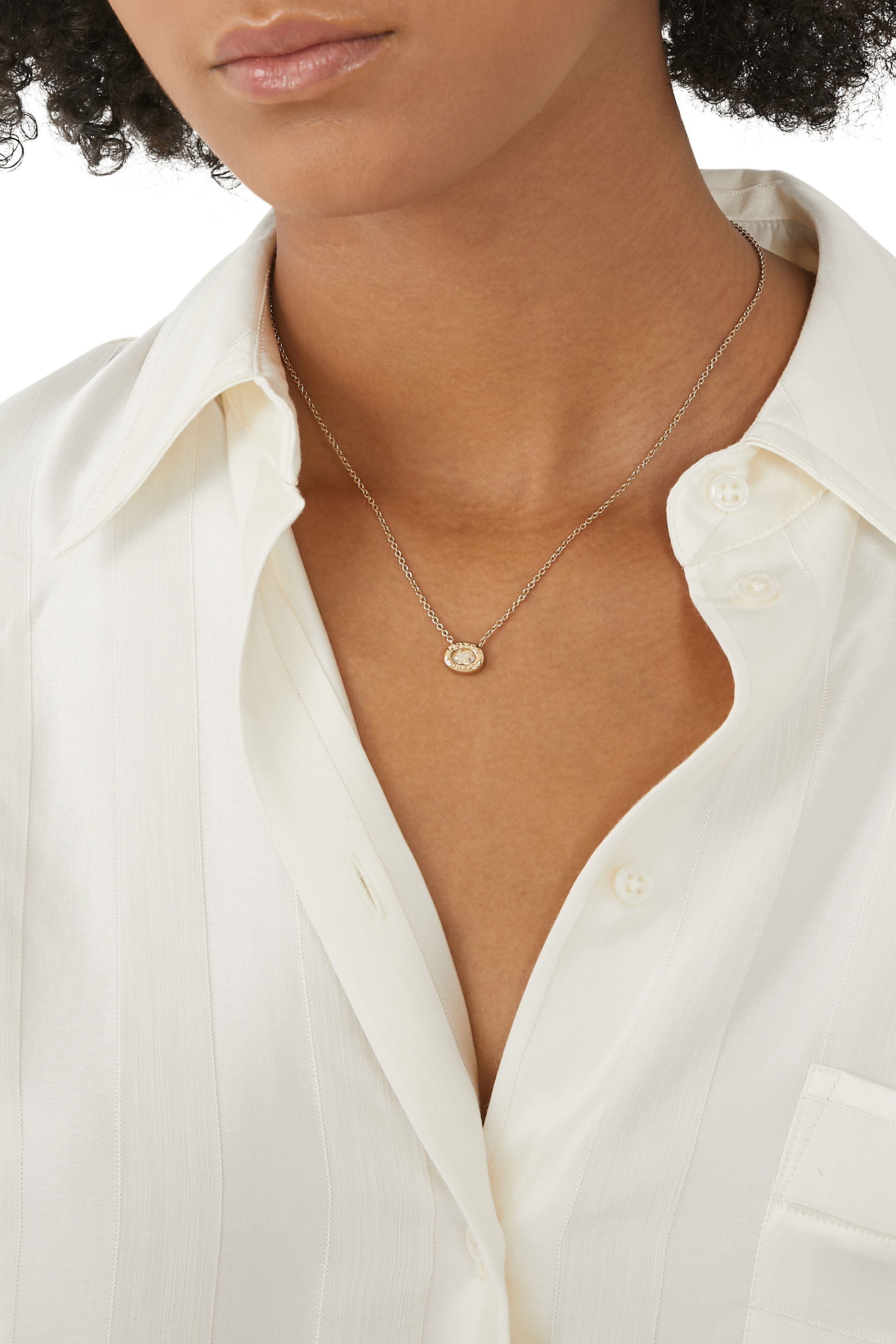 Open Circle Stone Necklace