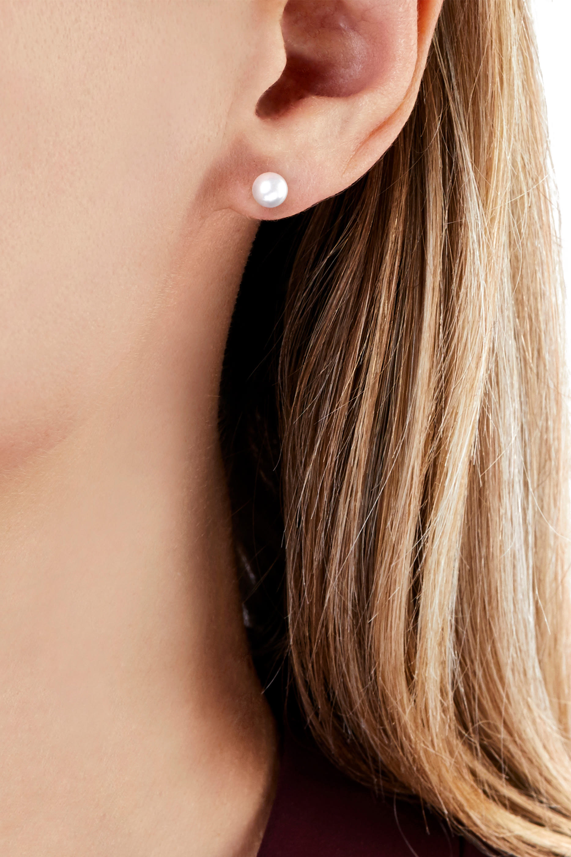 Classic 5mm Pearl Stud Earrings, 18k Yellow Gold & Akoya Pearls