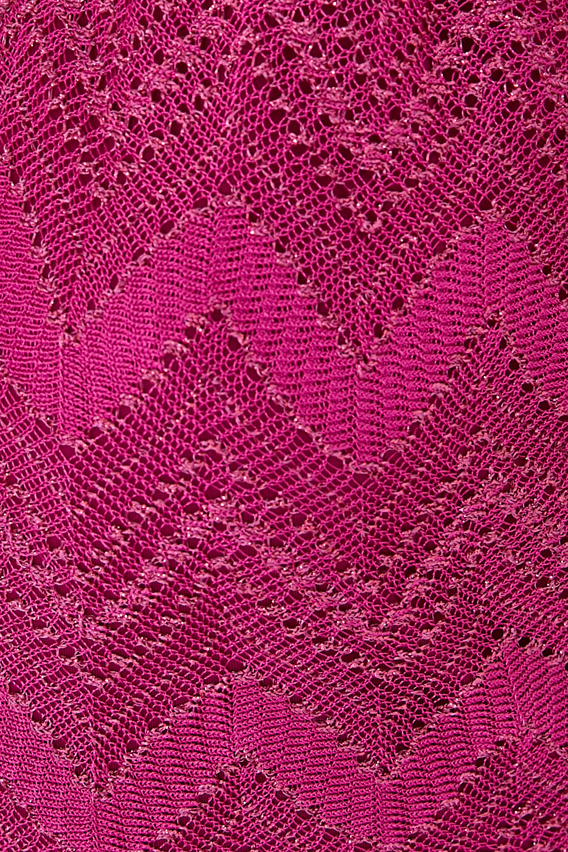 Mare Chevron Lace Raschel Plunge One Piece Swimsuit