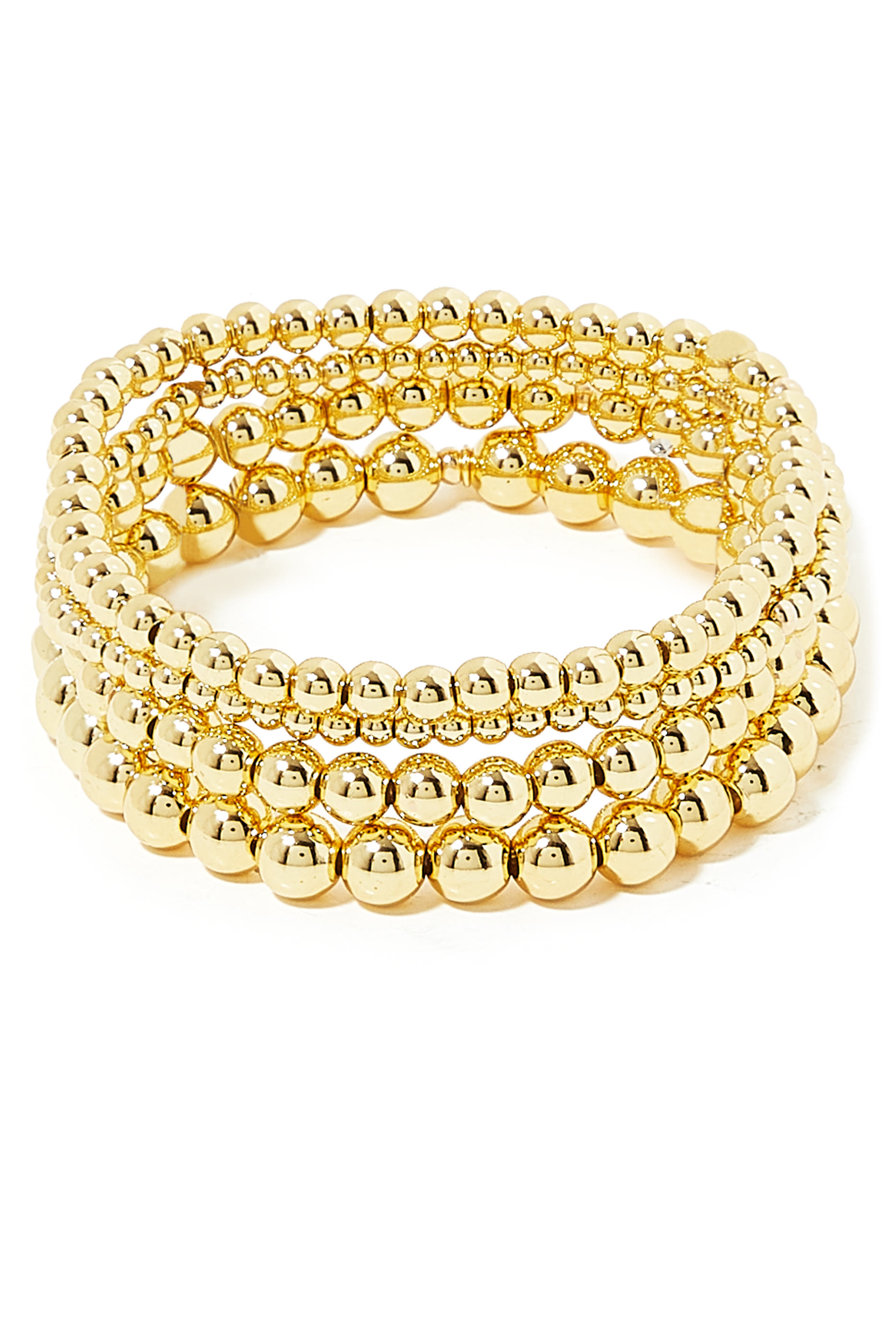 Noor Bracelet Set, 14k Gold Plated Brass