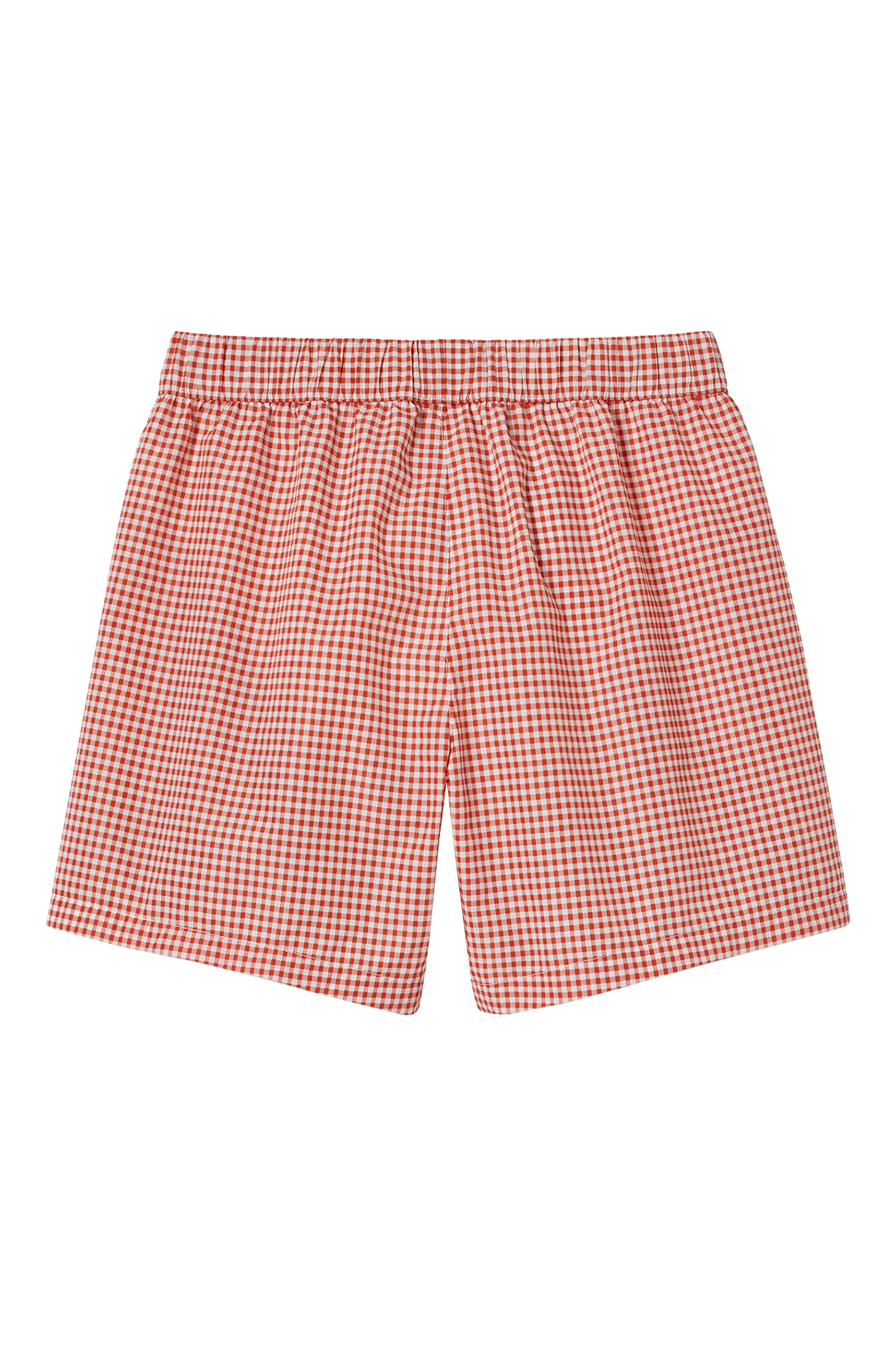 Kids Allover Gingham Print Swim Shorts