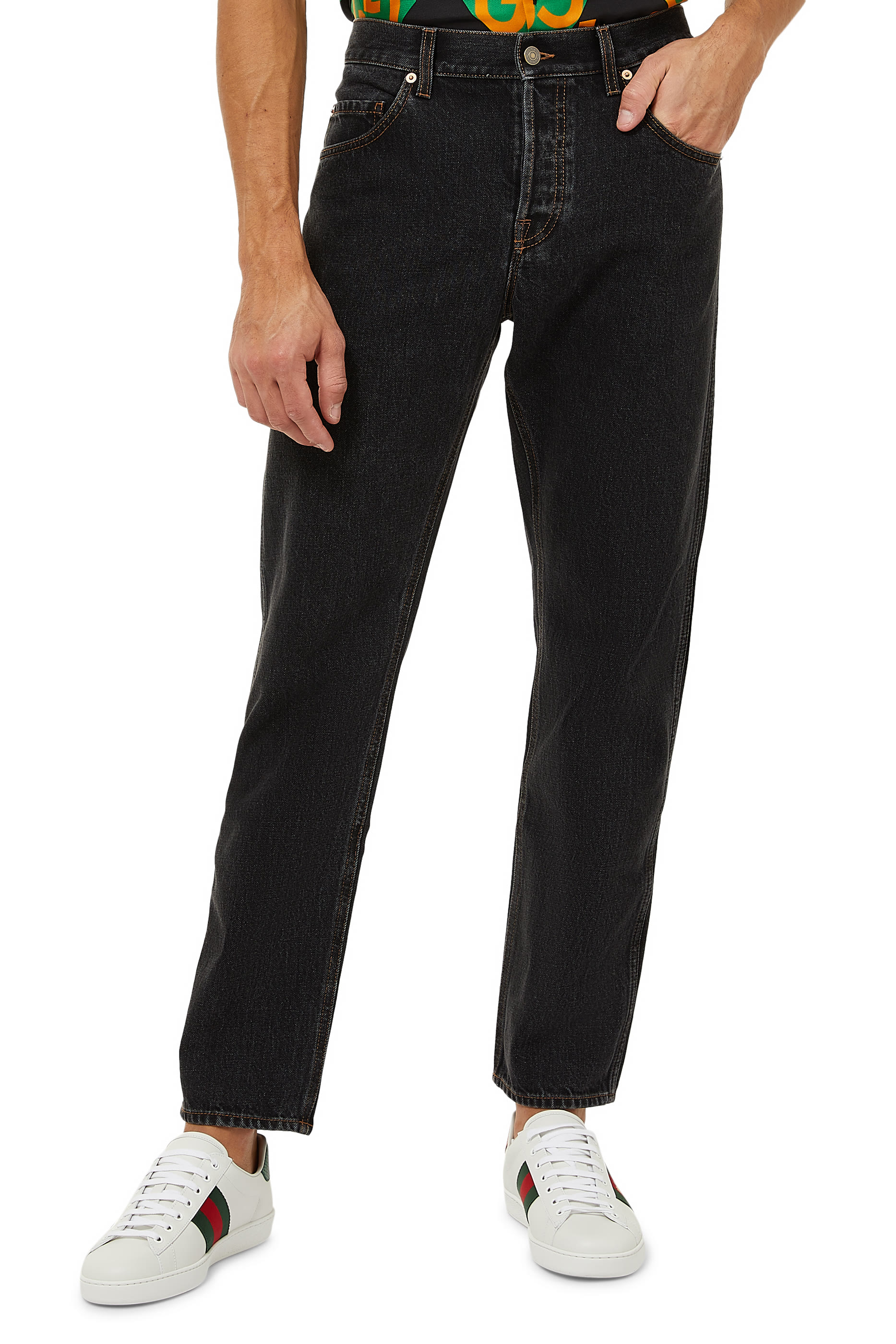 Tapered Eco Stonewashed Denim Jeans