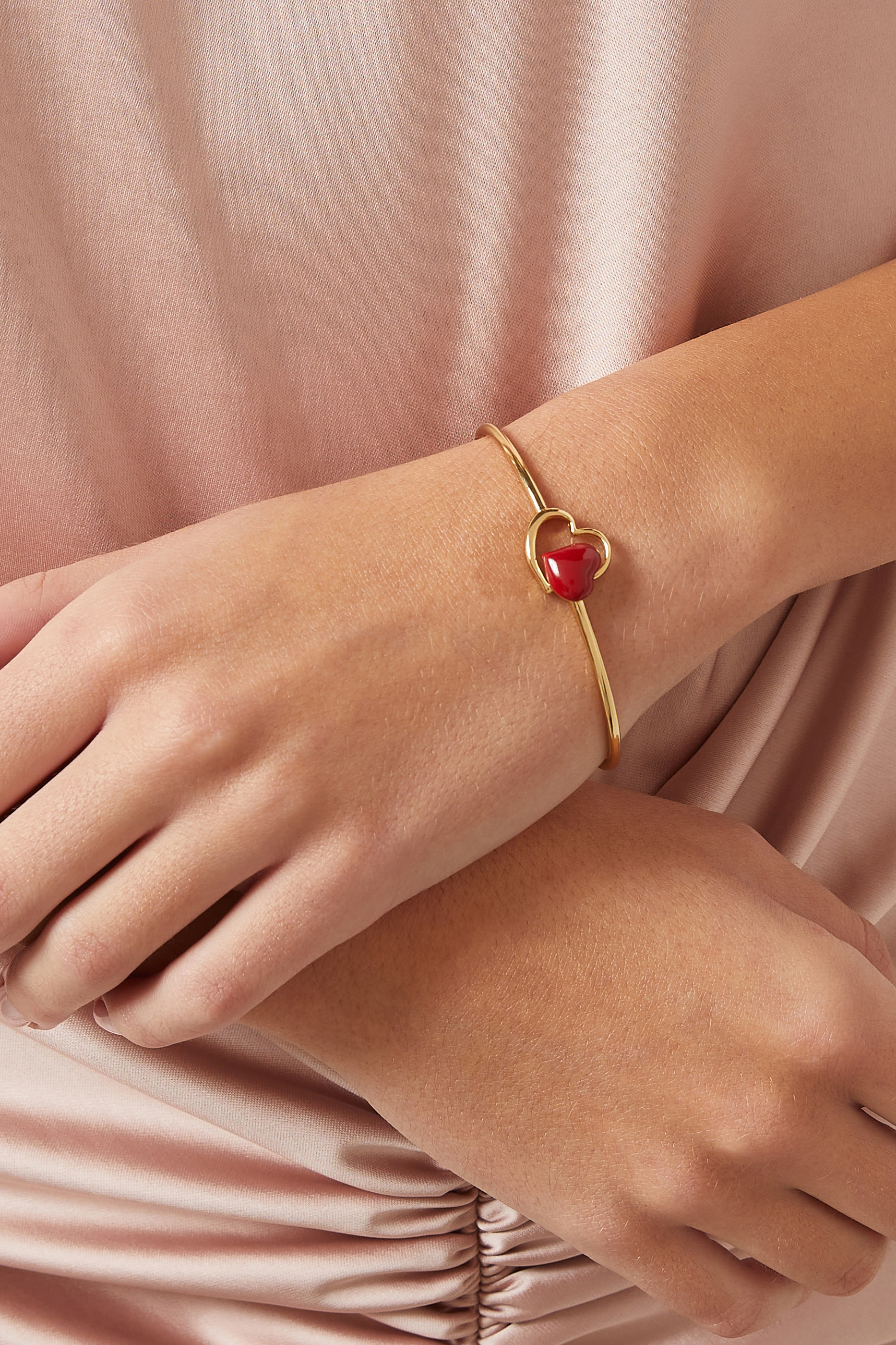 Amour Bangle, Plated Metal & Enamel