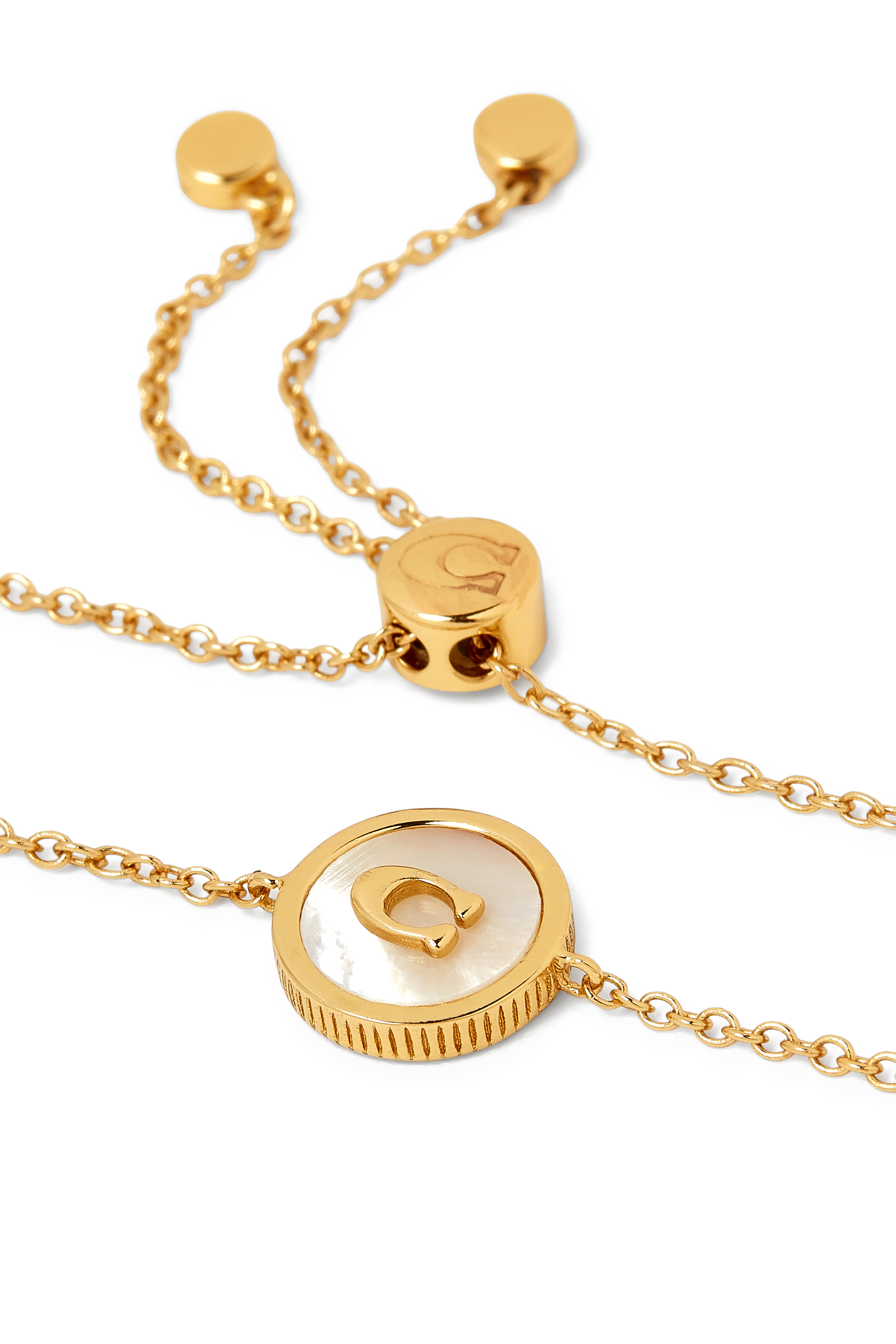 Signature Coin Slider Bracelet, Mother Of Pearl