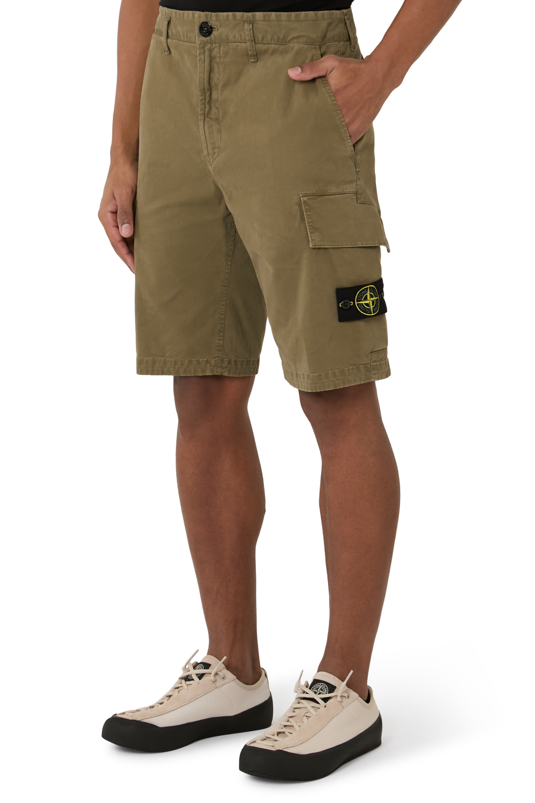 Old Effect Asymmetrical Seams Cargo Shorts