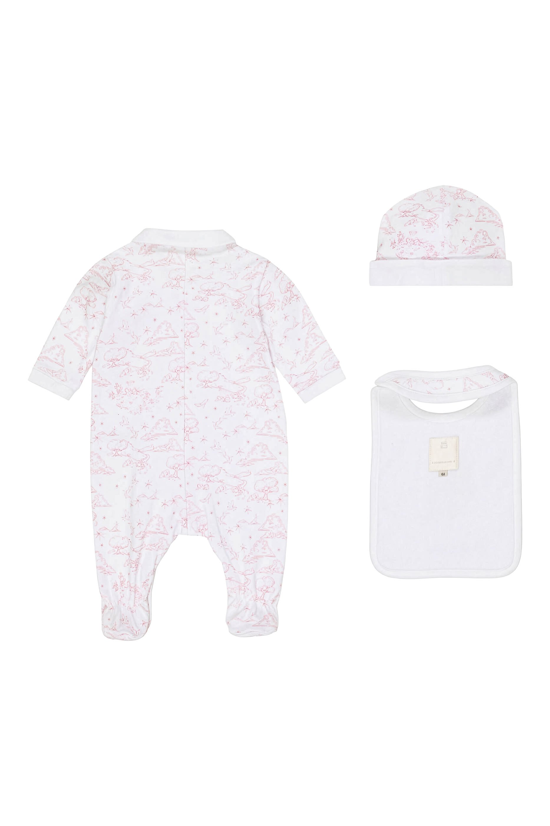 Kids Cotton Jumpsuit, Bib & Hat Set