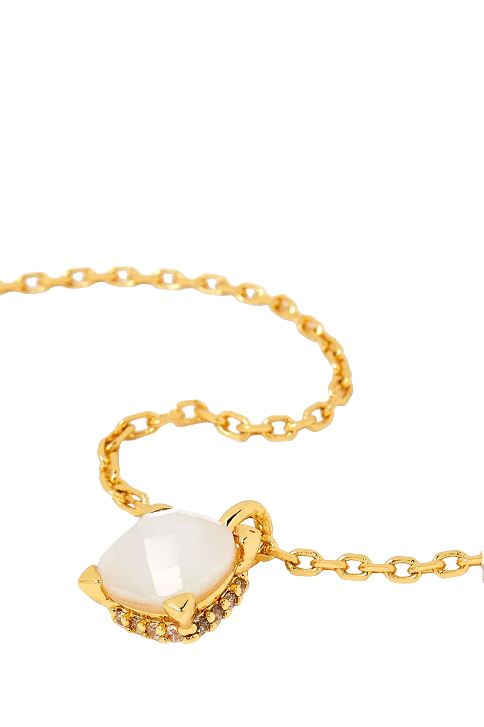 Little Luxuries Square Pendant, Plated Metal & Cubic Zirconia, Glass Stone