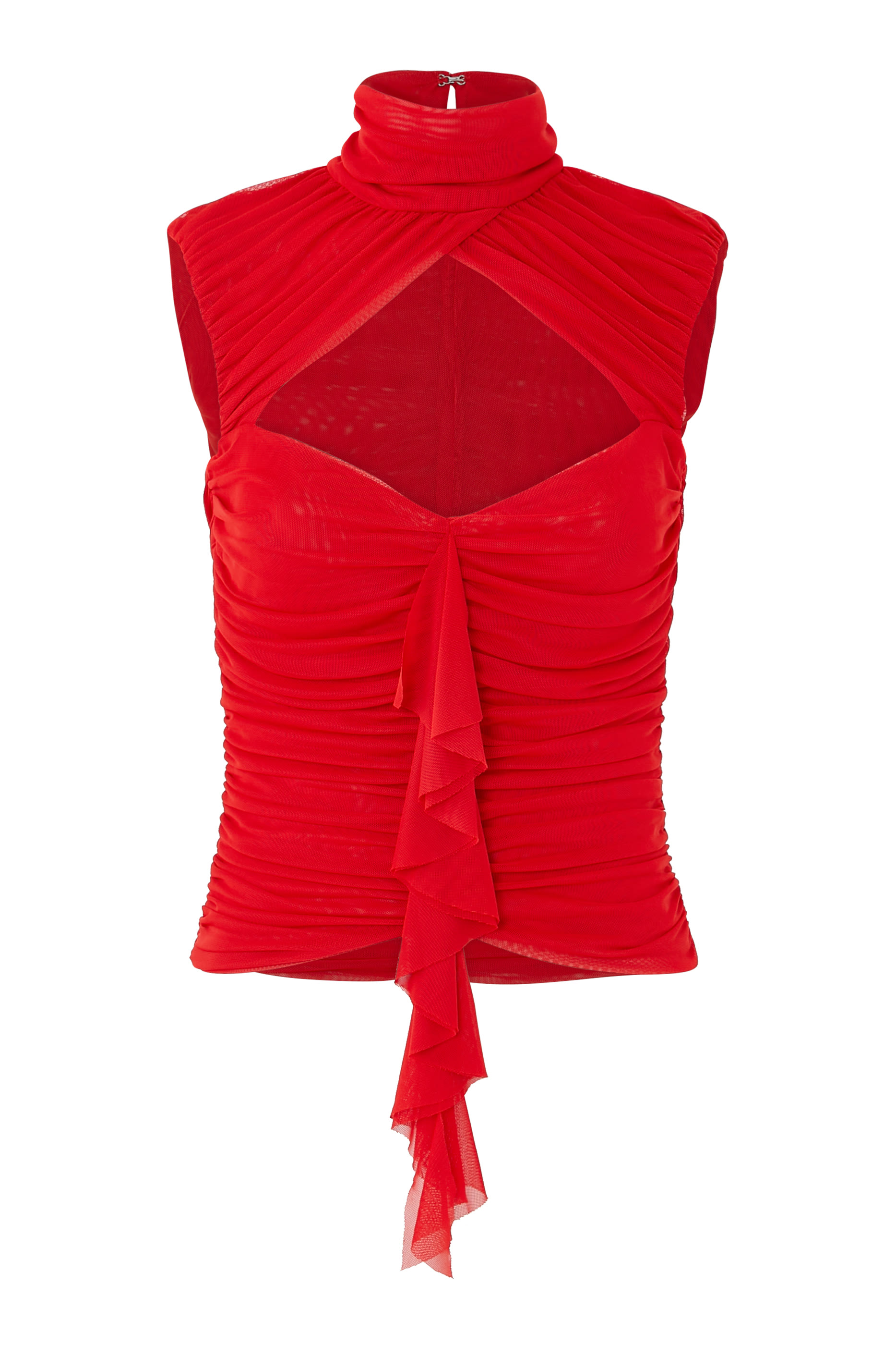 Ruched High-Neck Top