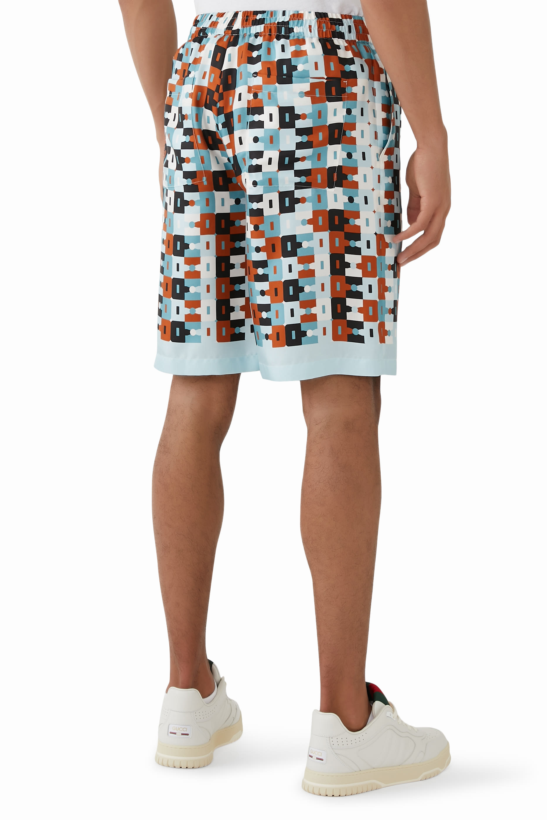 Printed Silk Twill Shorts