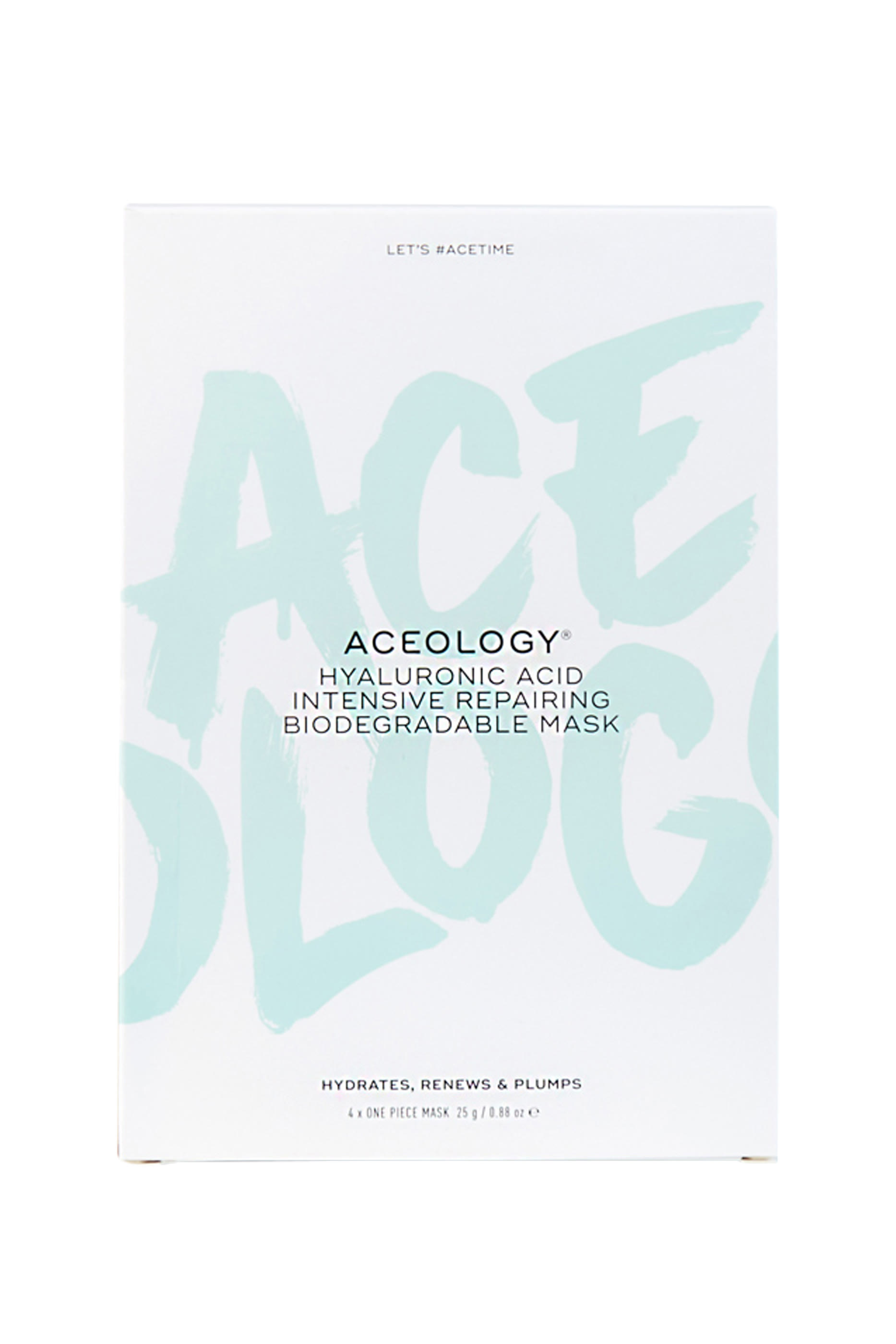 Hyaluronic Acid Intensive Reparing Biodegradable Mask, Pack of 4