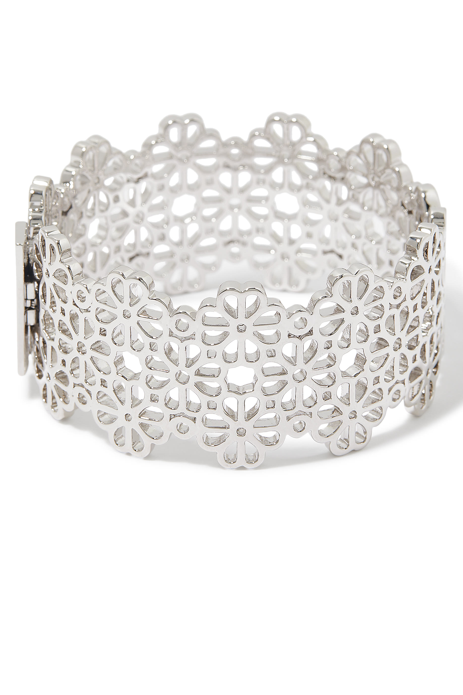 Spade Flower Lace Statement Bangle