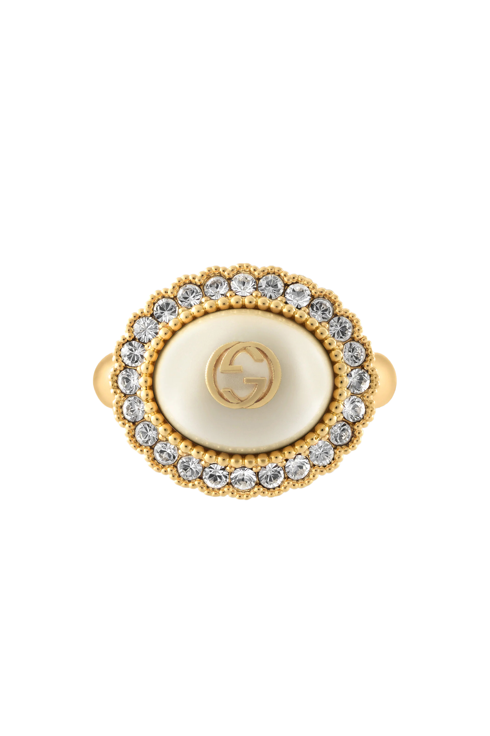 Interlocking G Crystal-Embellished Ring