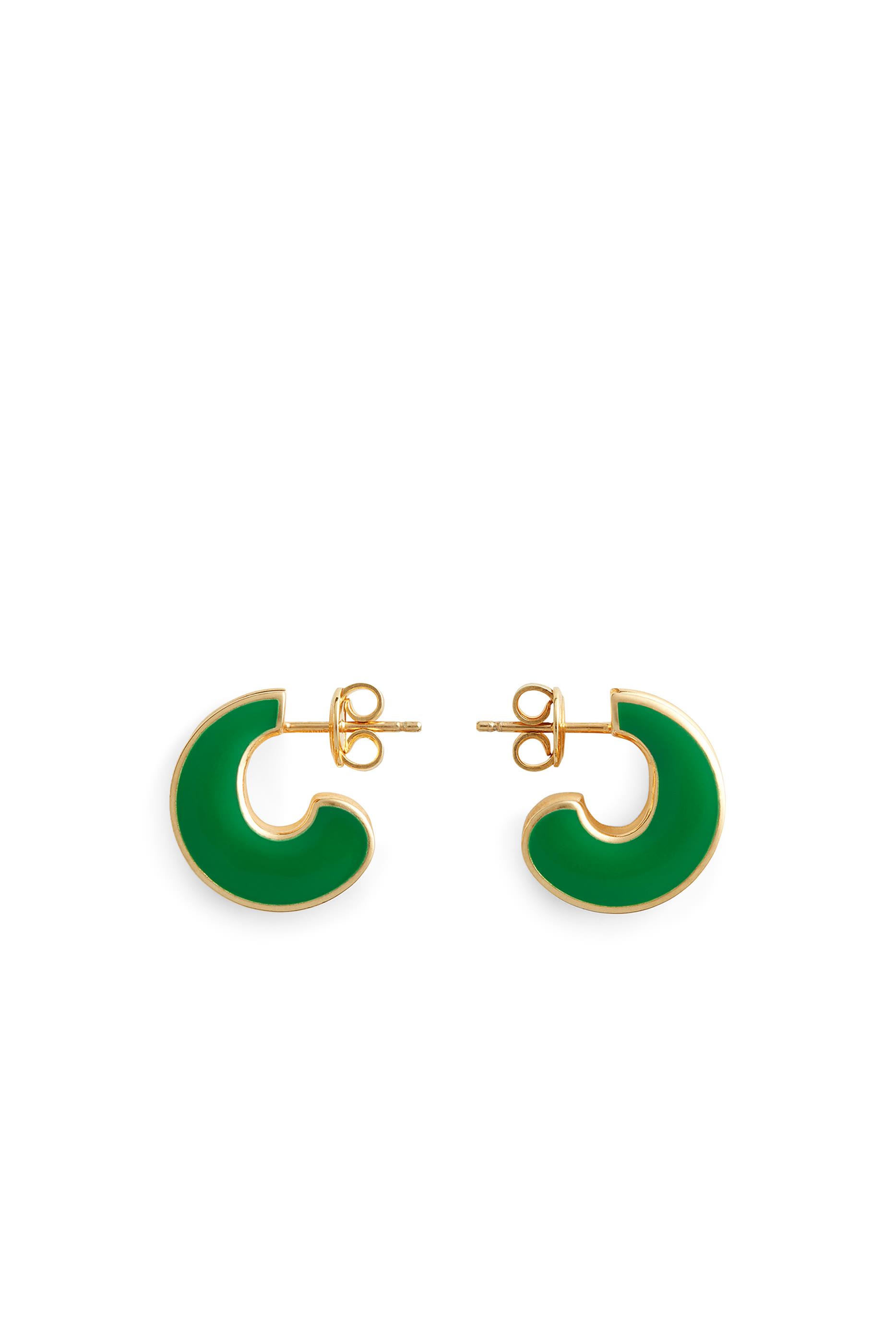 H Beam Small Earrings, Sterling Silver & Enamel