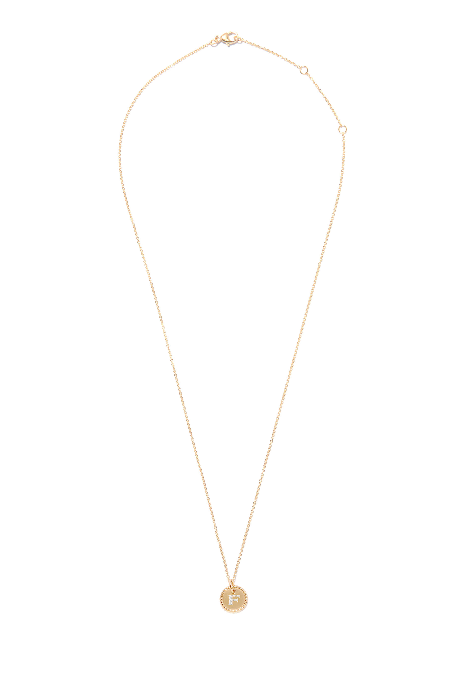 F Initial Charm Necklace