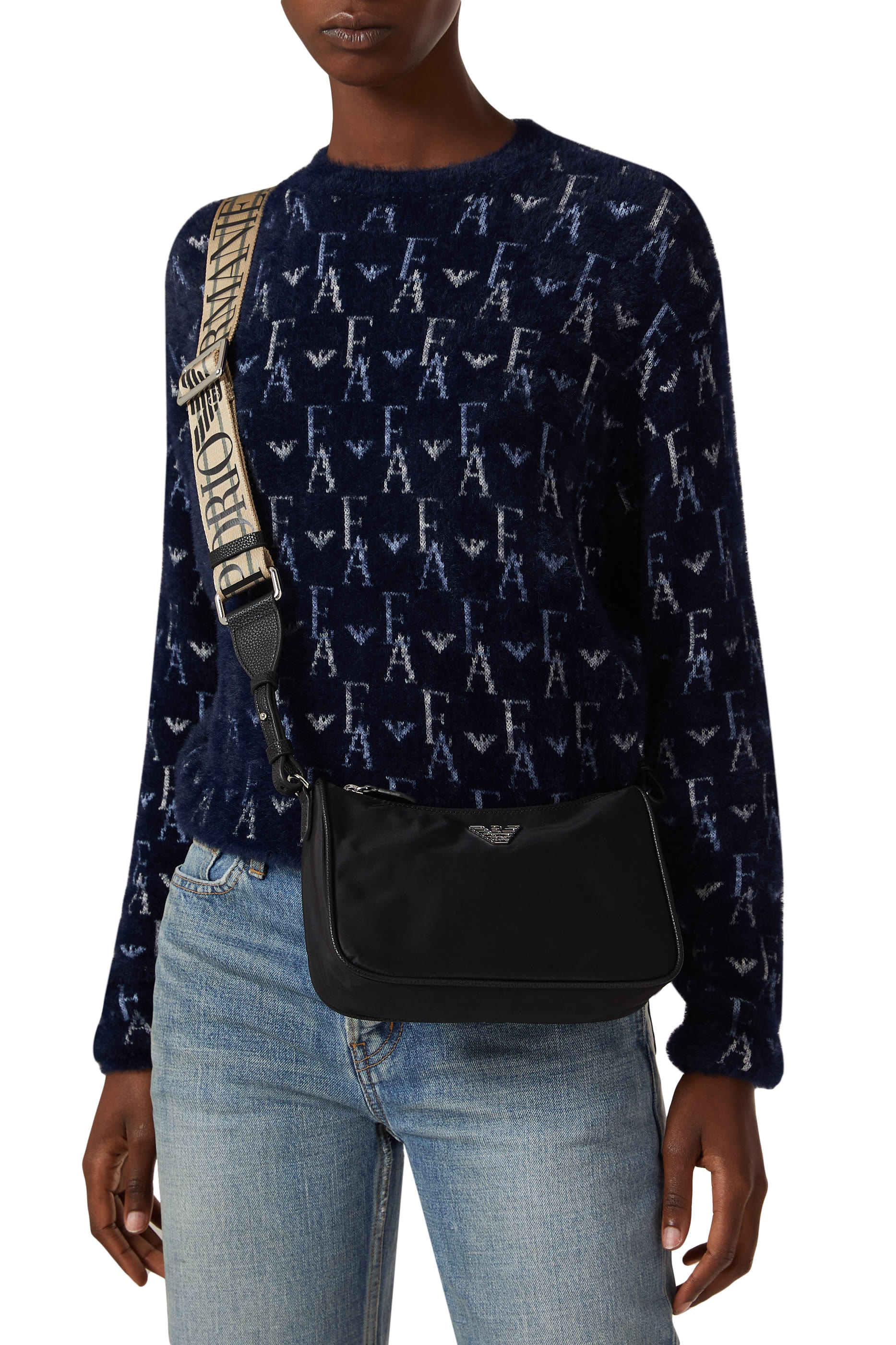 MyEA Nylon Baguette Crossbody Bag