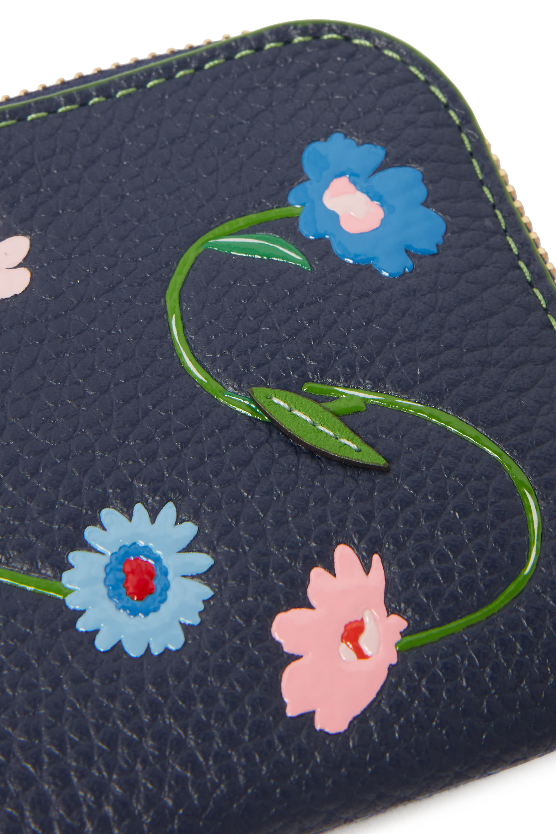 Leather Floral Card Case