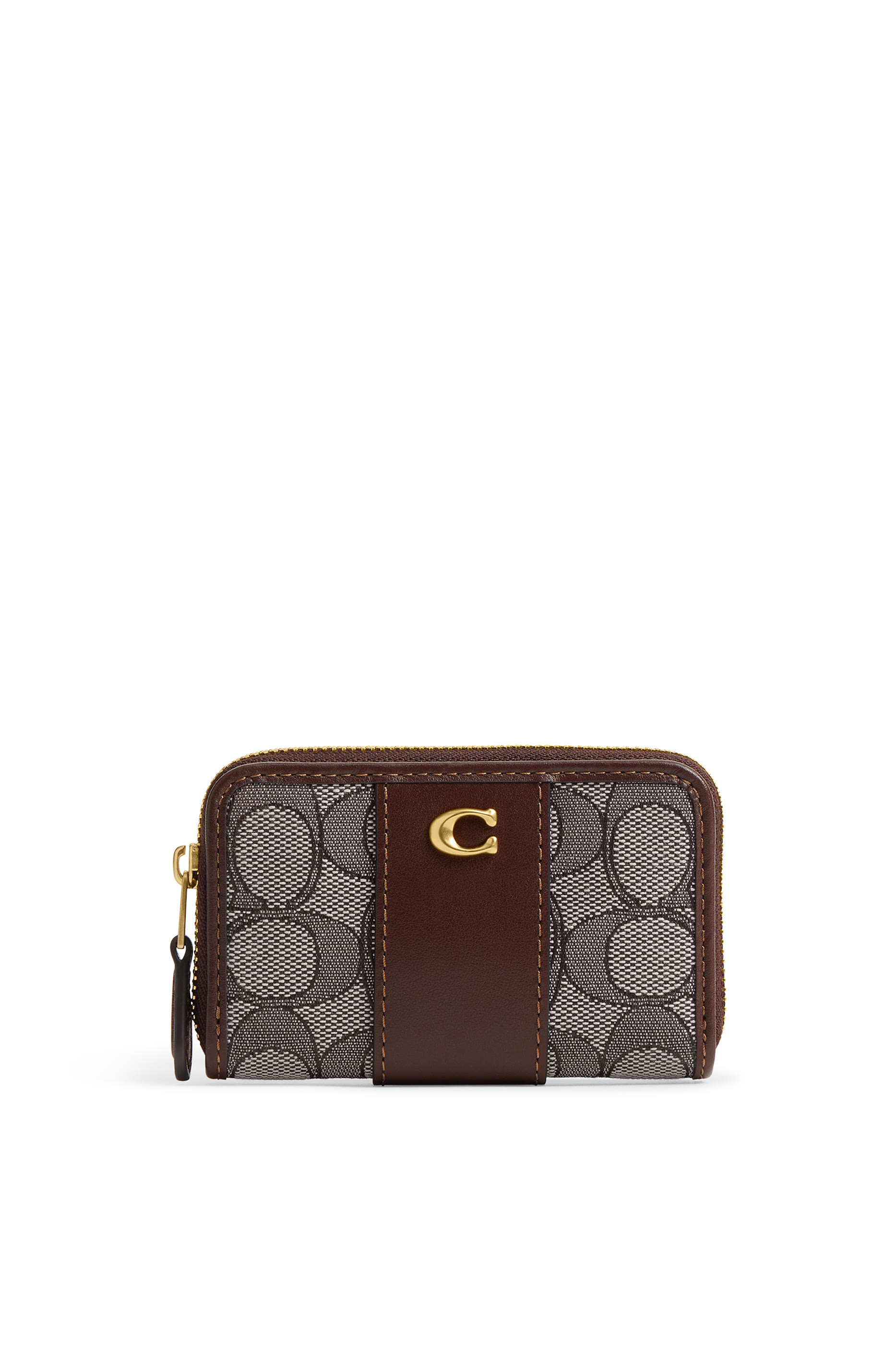 Essential Small Zip Around Card Case in Signature Jacquard