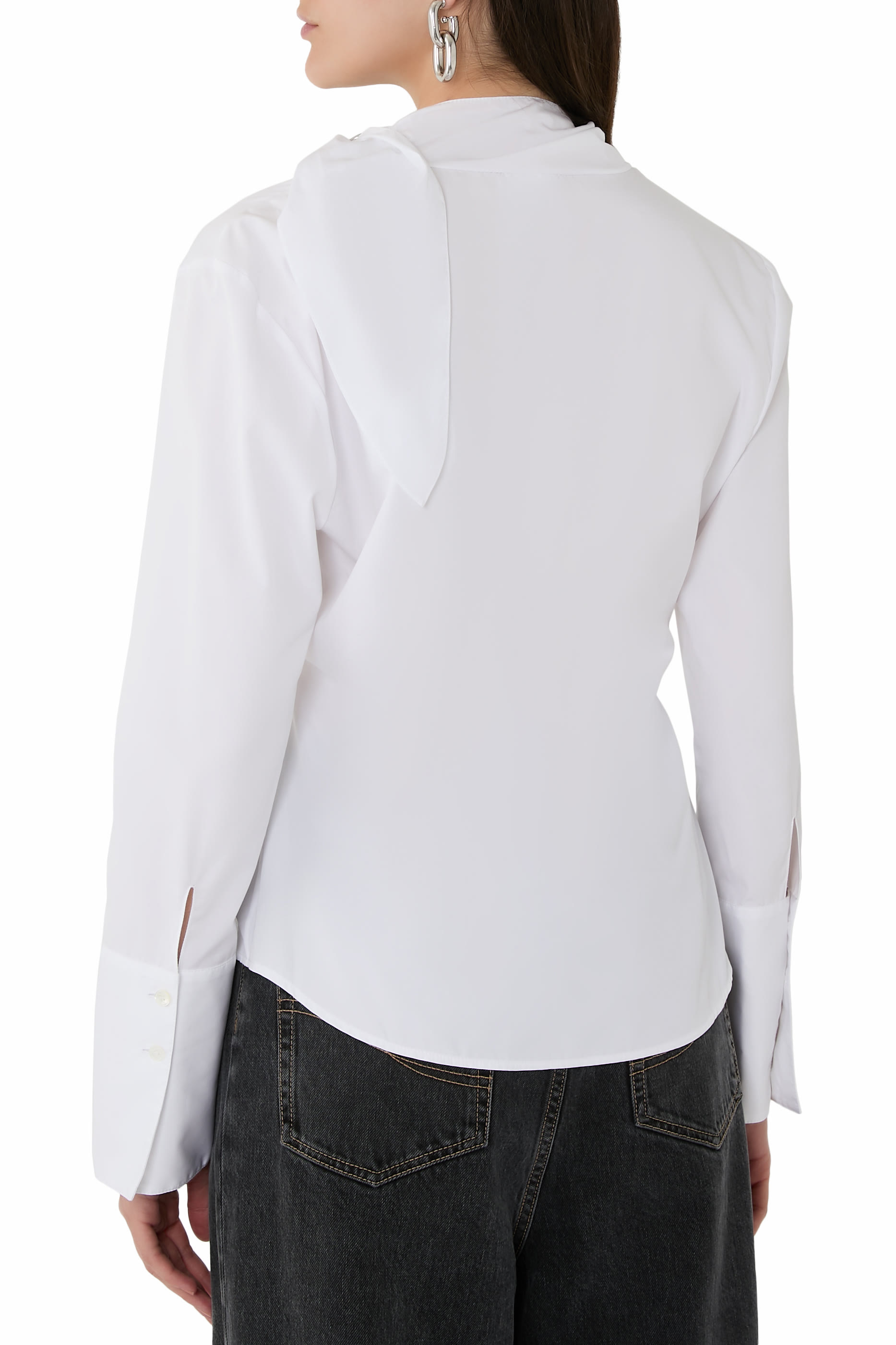 Scarf Poplin Blouse