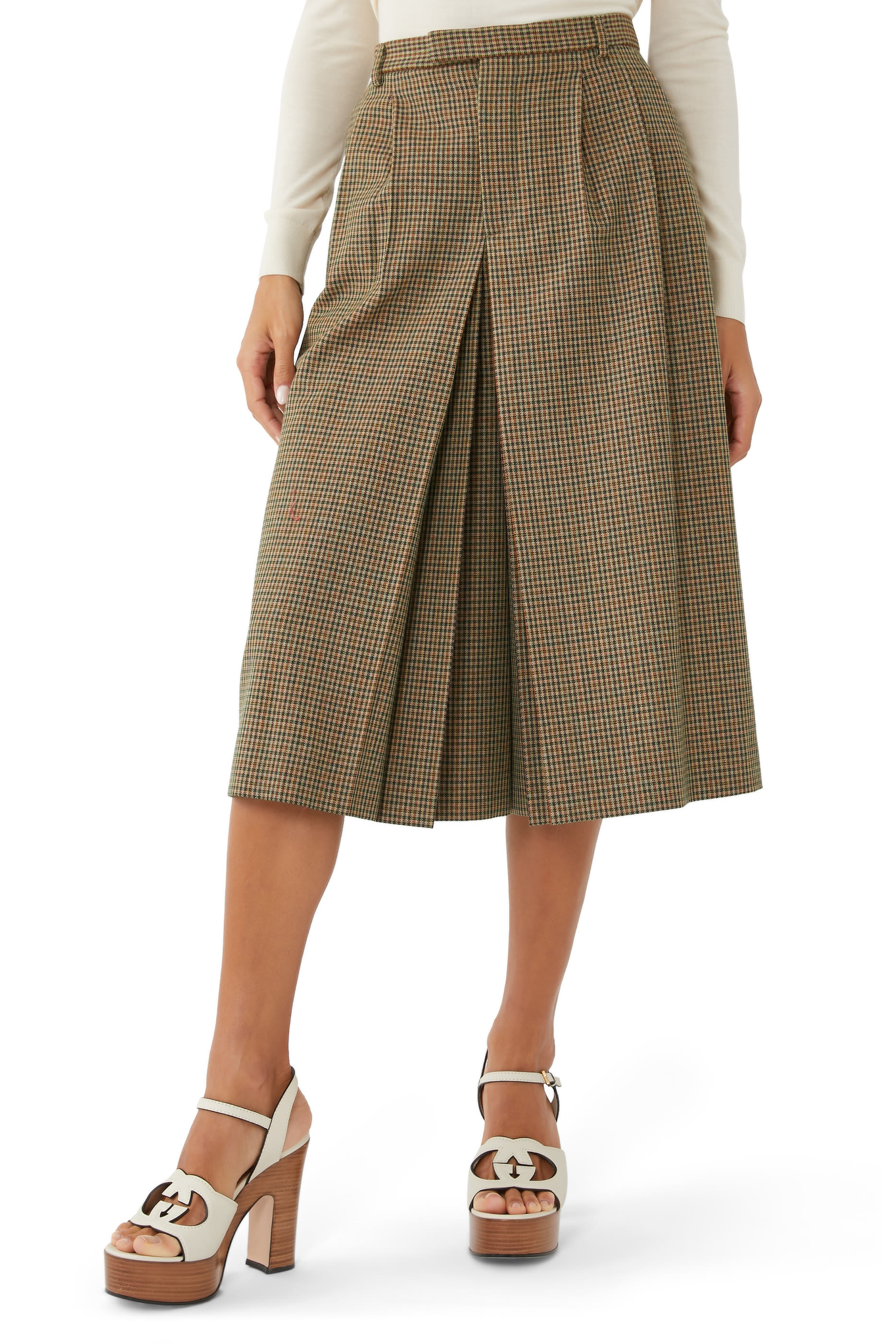 Houndstooth Wool Trousers